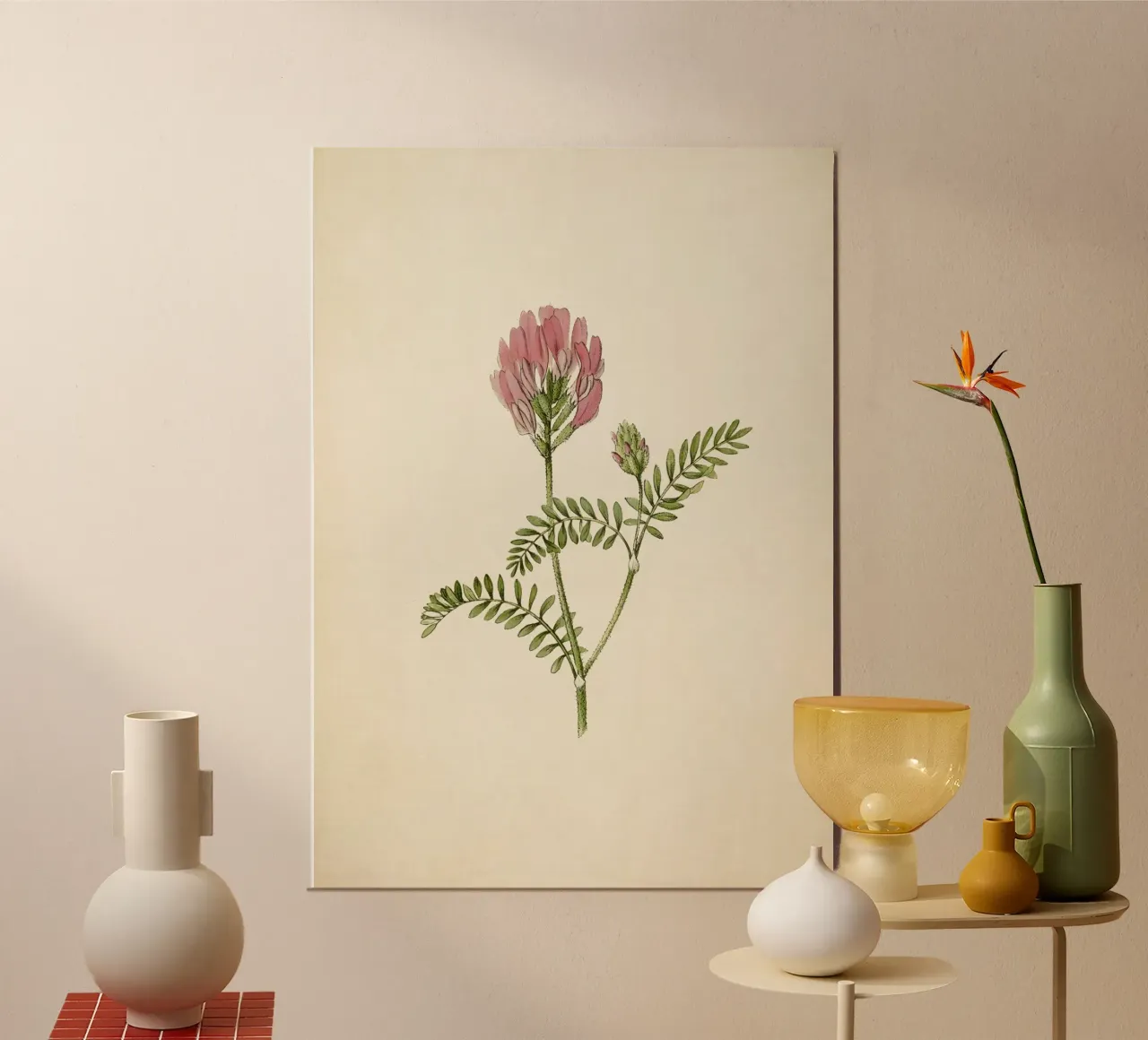 Stampa botanica vintage della veccia - Fiori selvatici rosa - Arte della natura poster da ClubArt