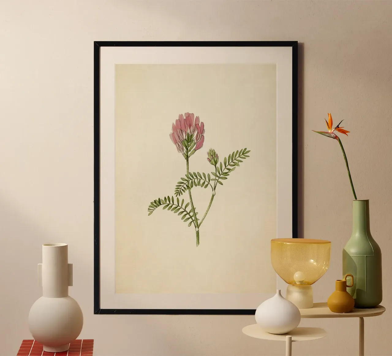 Stampa botanica vintage della veccia - Fiori selvatici rosa - Arte della natura poster da ClubArt