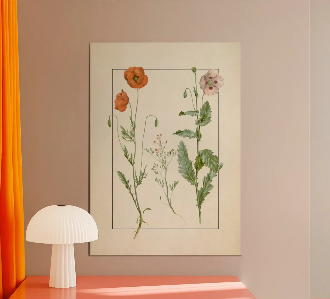 Stampa botanica vintage di papaveri e fiori selvatici - Giardino rustico A carta hahnemühle da ClubArt