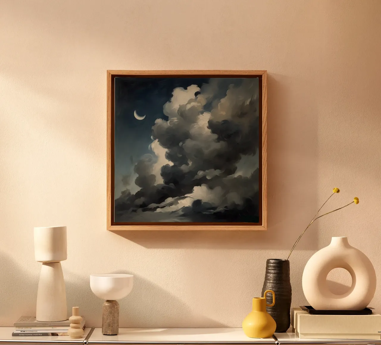 luna crescente. tela con Cornice a cassetta da Earthly Visions