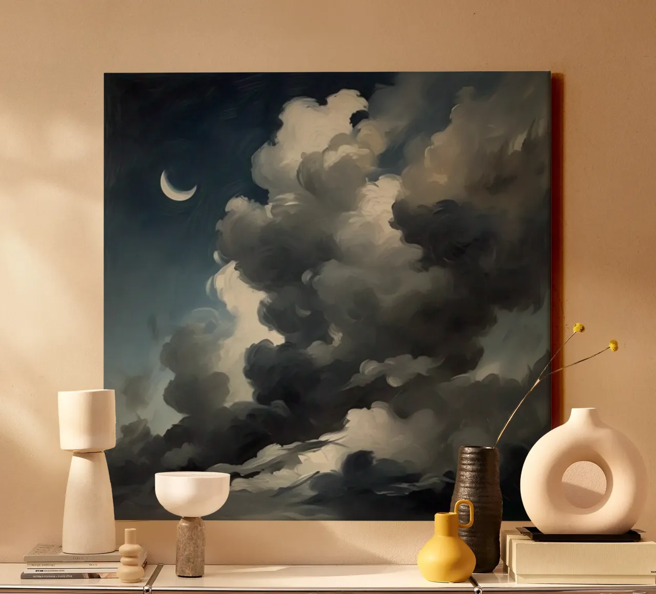 luna crescente. tela con Cornice a cassetta da Earthly Visions