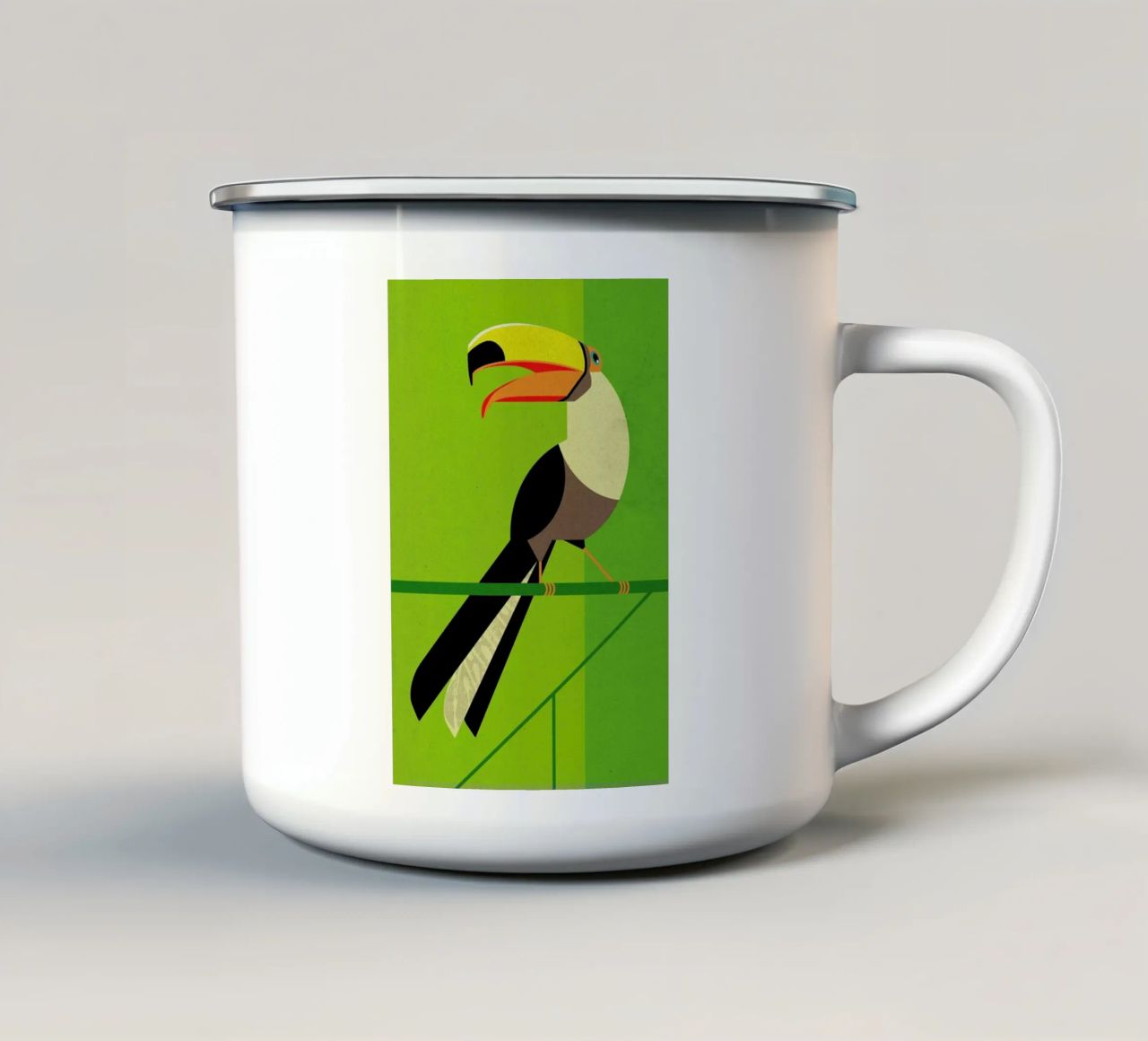 Toucan tazza in smalto da Dieter Braun