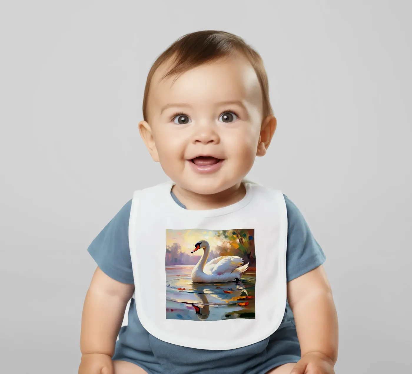 swan baby slabbetje van Earthly Visions