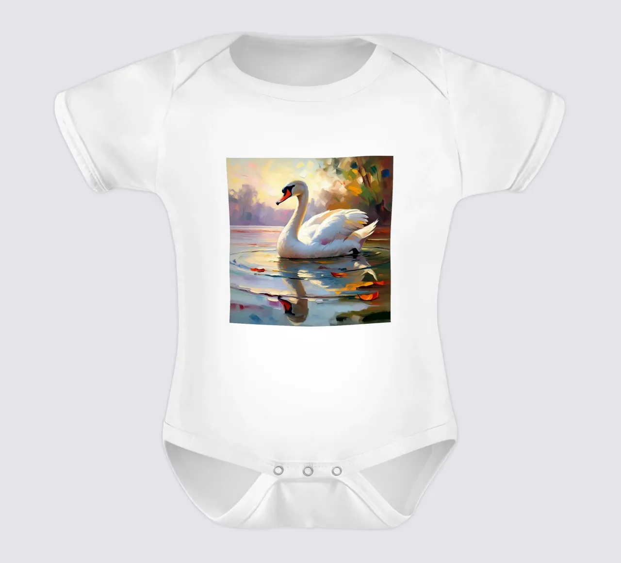 cigno body neonato maniche corte da Earthly Visions