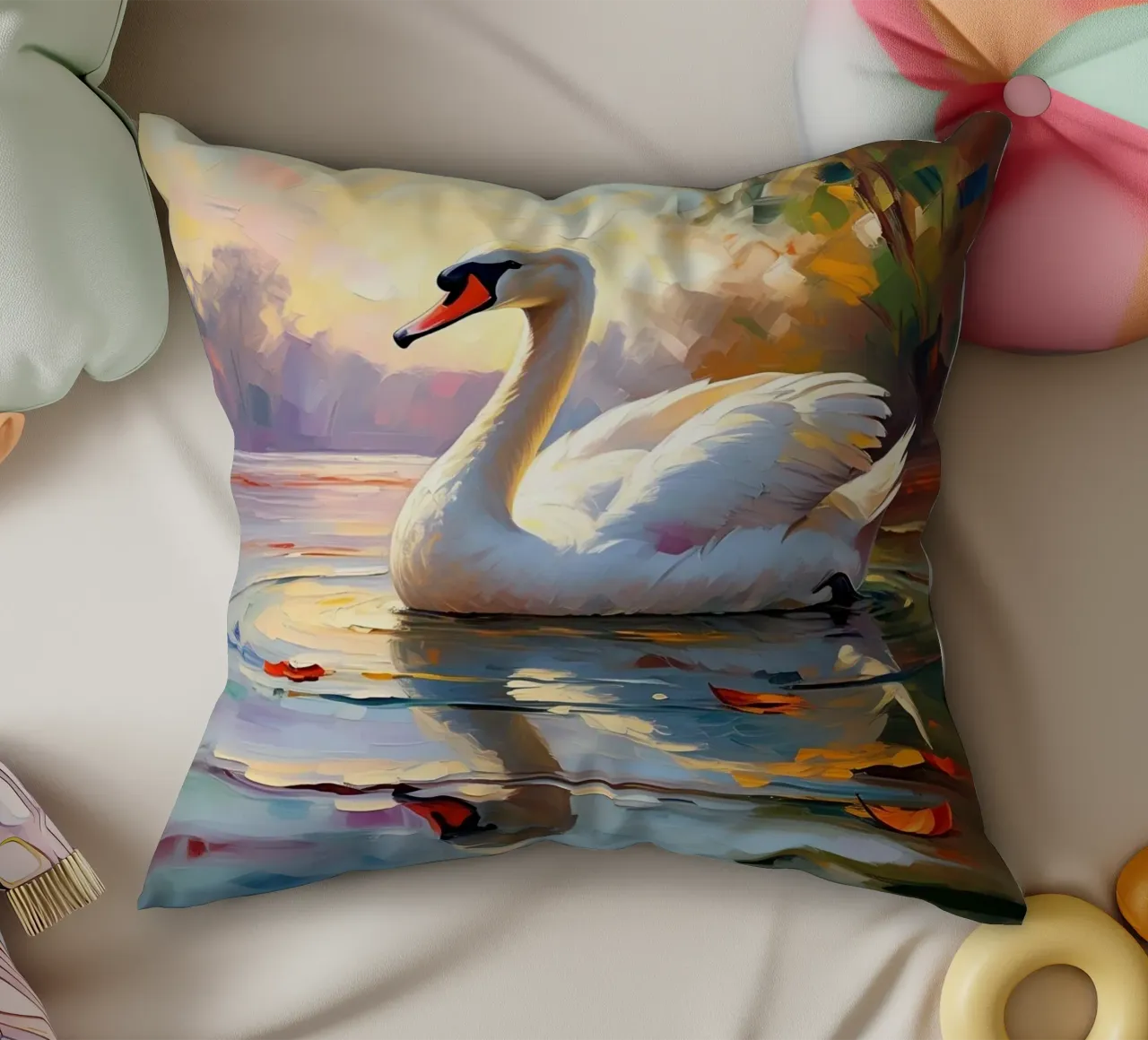 cigno cuscino da Earthly Visions