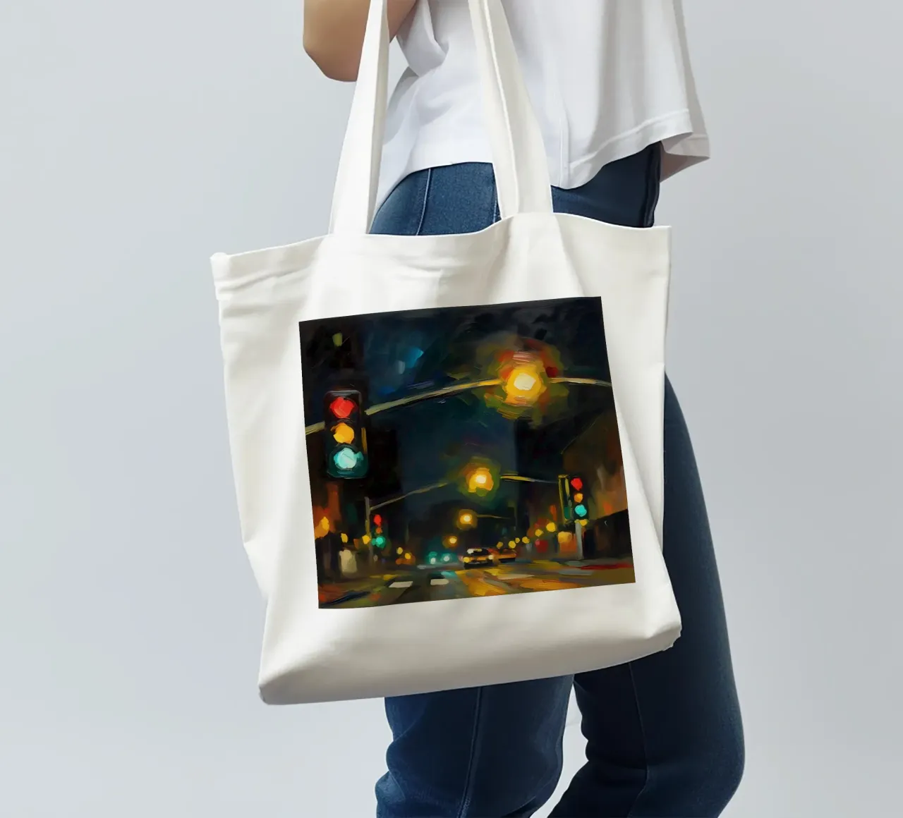 strada notturna borsa in juta da Earthly Visions