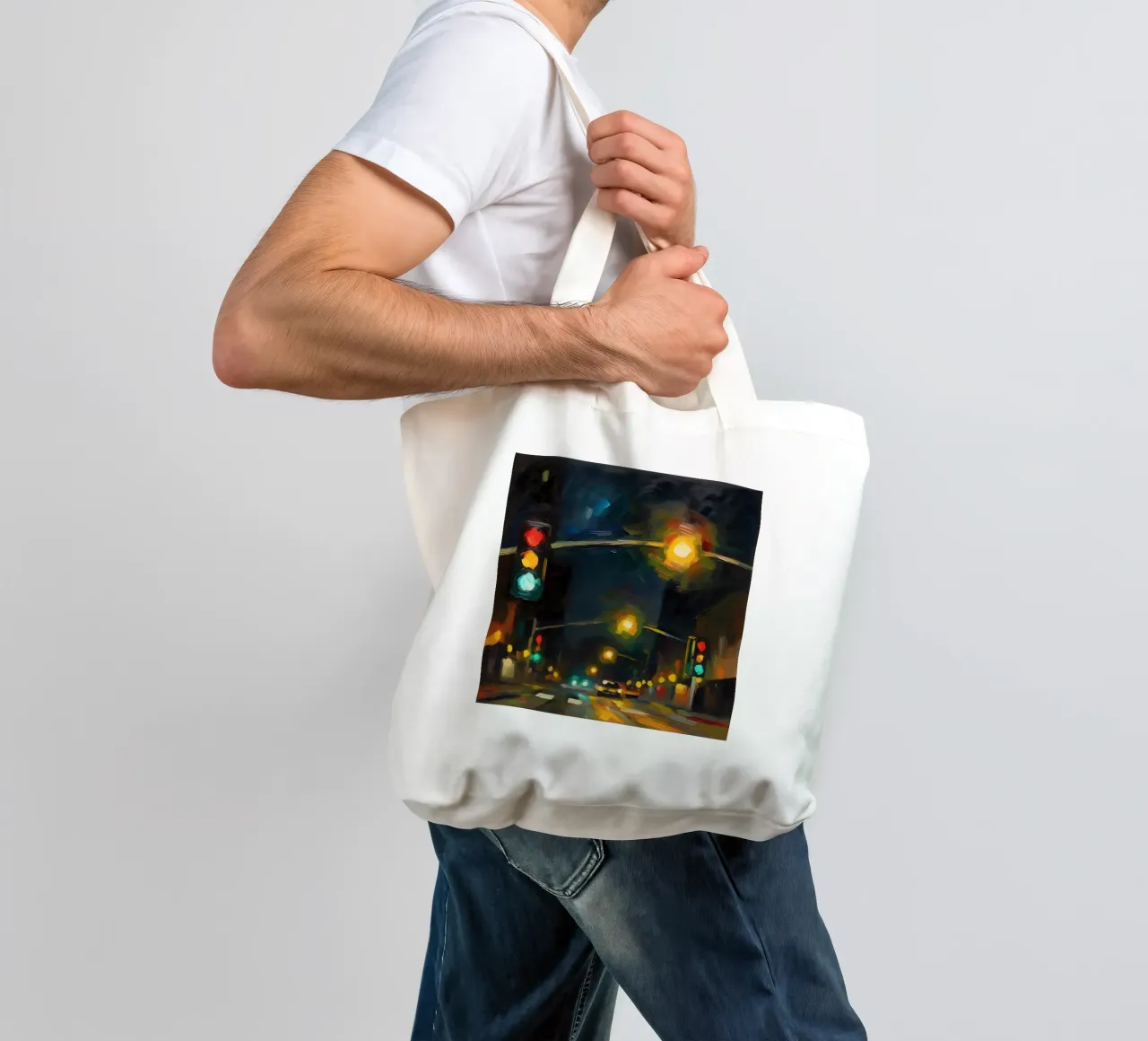 strada notturna borsa in juta da Earthly Visions