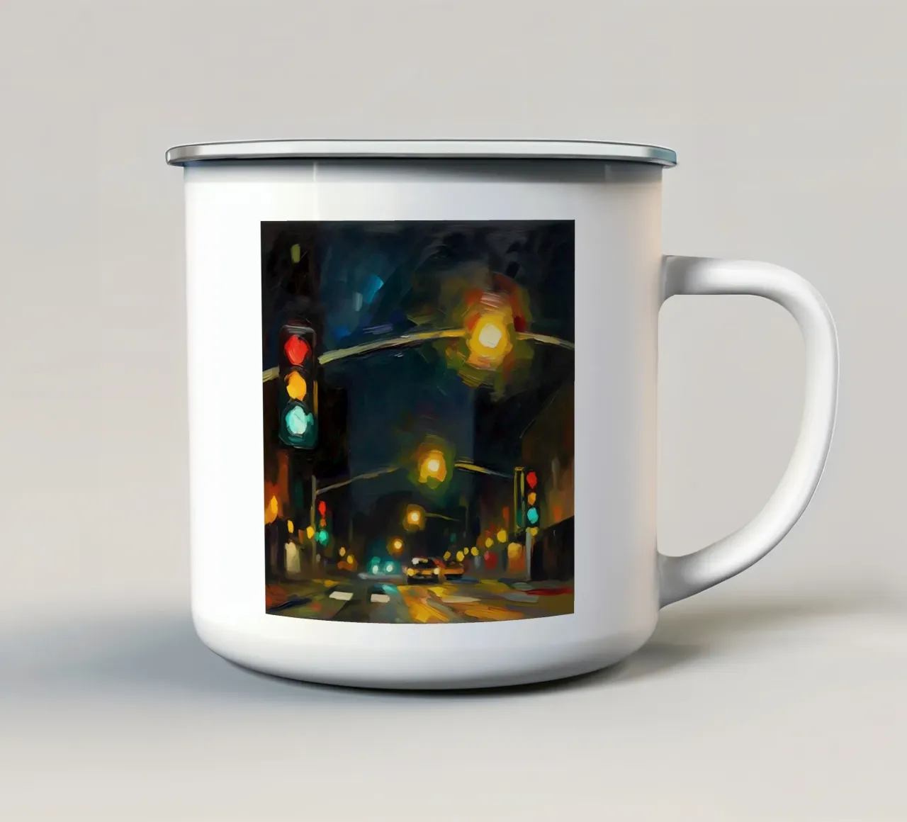 strada notturna tazza in smalto da Earthly Visions
