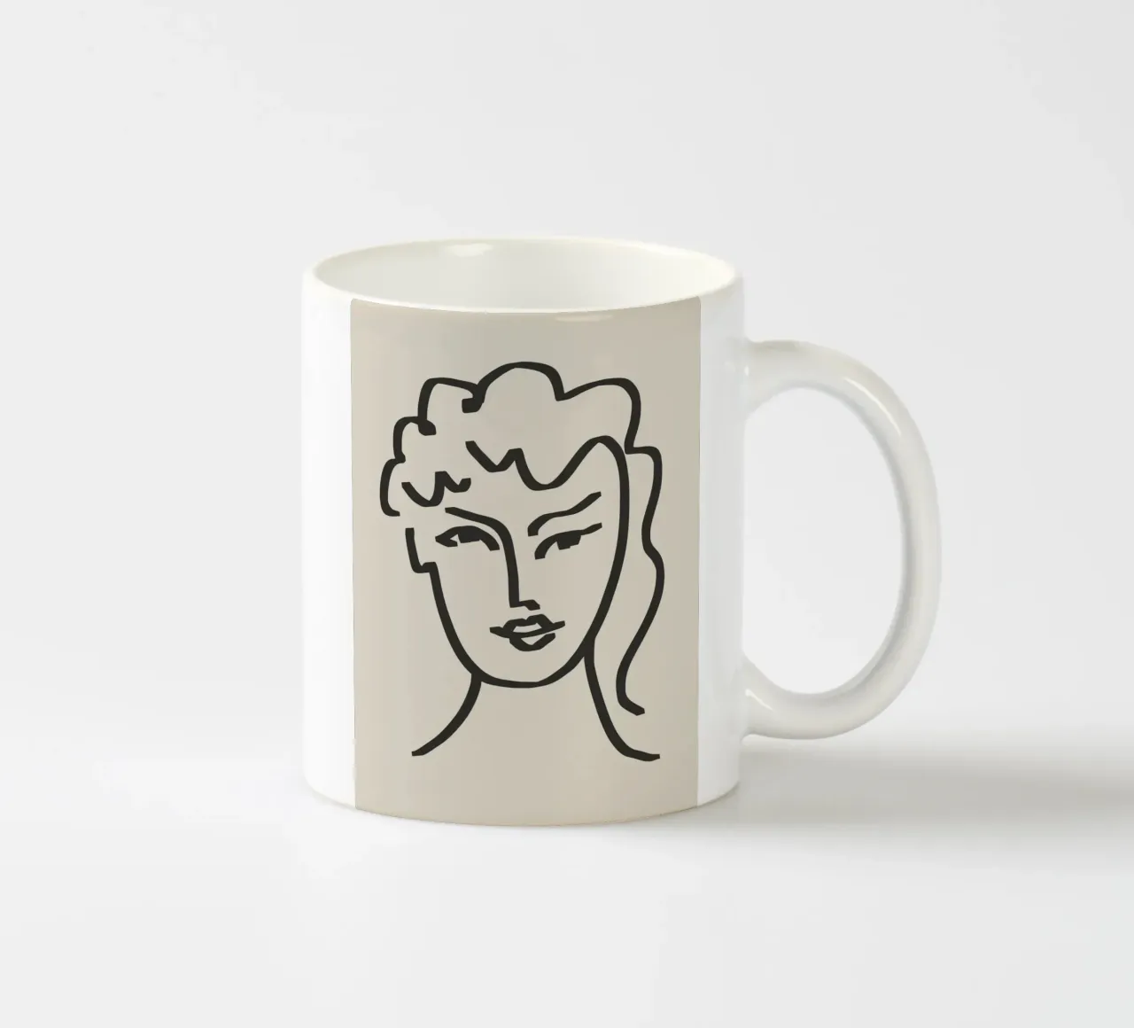 Ritratto candido in line art tazza in ceramica da Little Dean