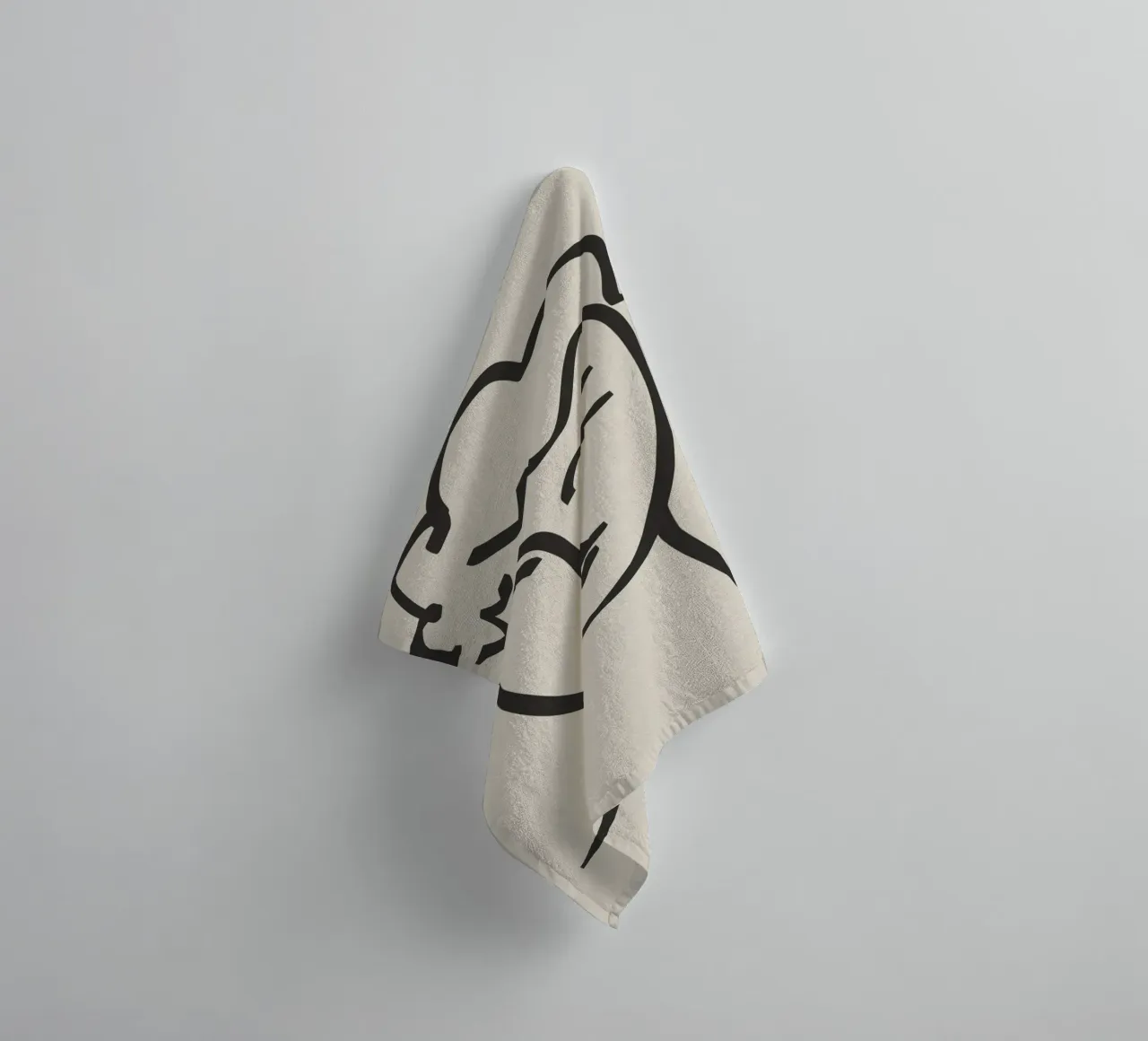 Line art candid portrait towel by Little Dean