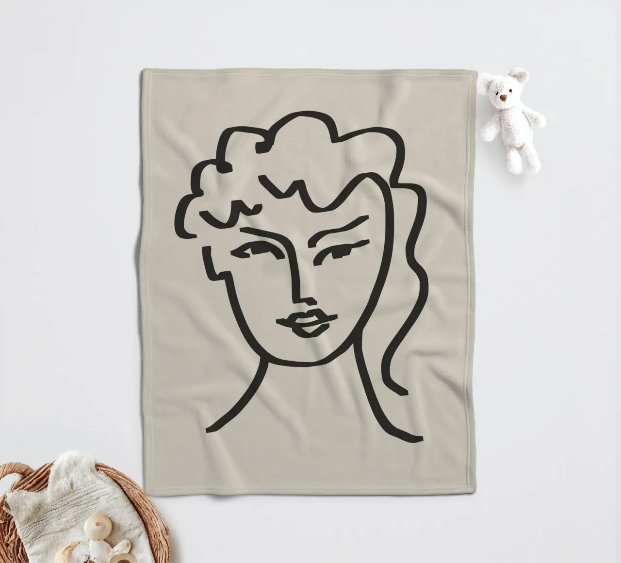 Ritratto candido in line art coperta in pile da Little Dean