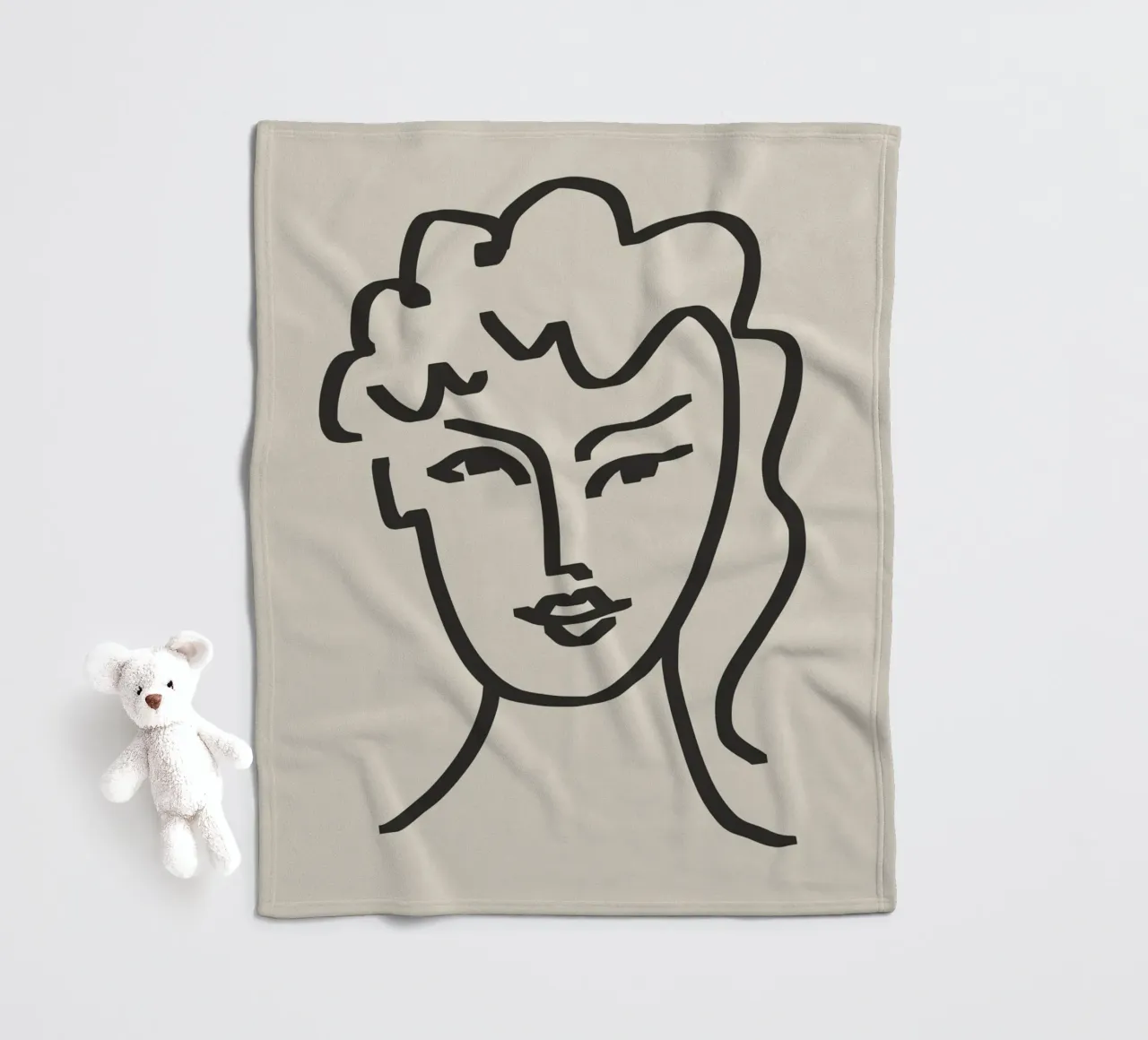 Ritratto candido in line art coperta in pile da Little Dean