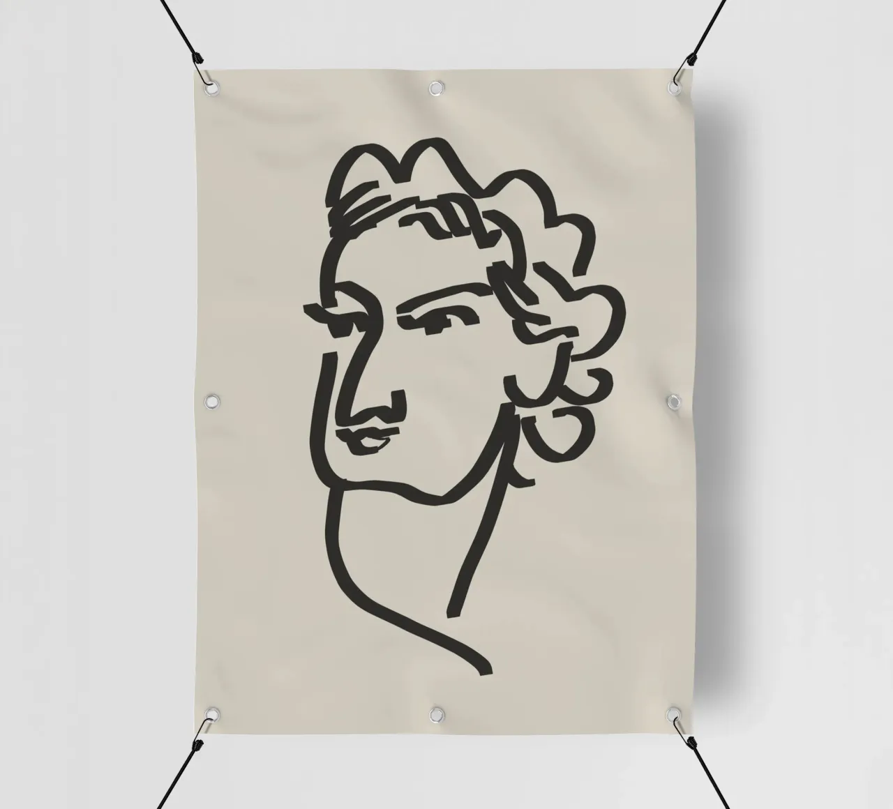 Ritratto candido in line art 09 telo in pvc da Little Dean
