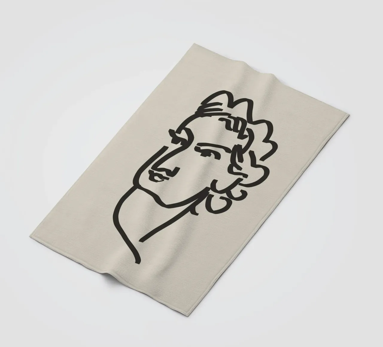 Ritratto candido in line art 09 coperta in pile da Little Dean