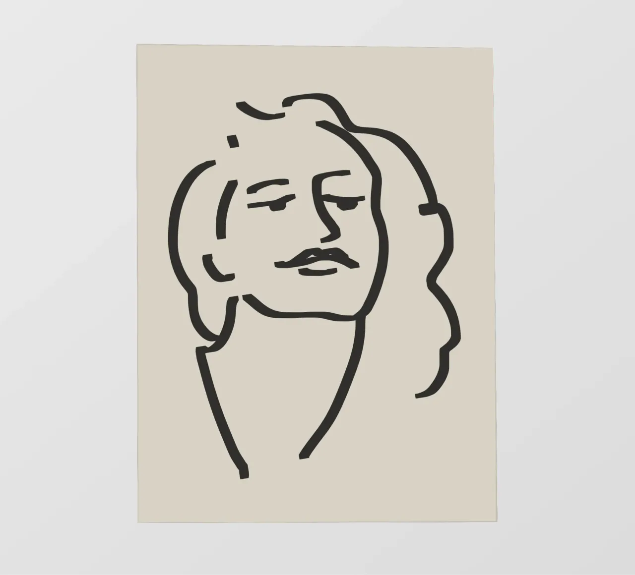 Ritratto candido in line art 11 telo in pvc da Little Dean