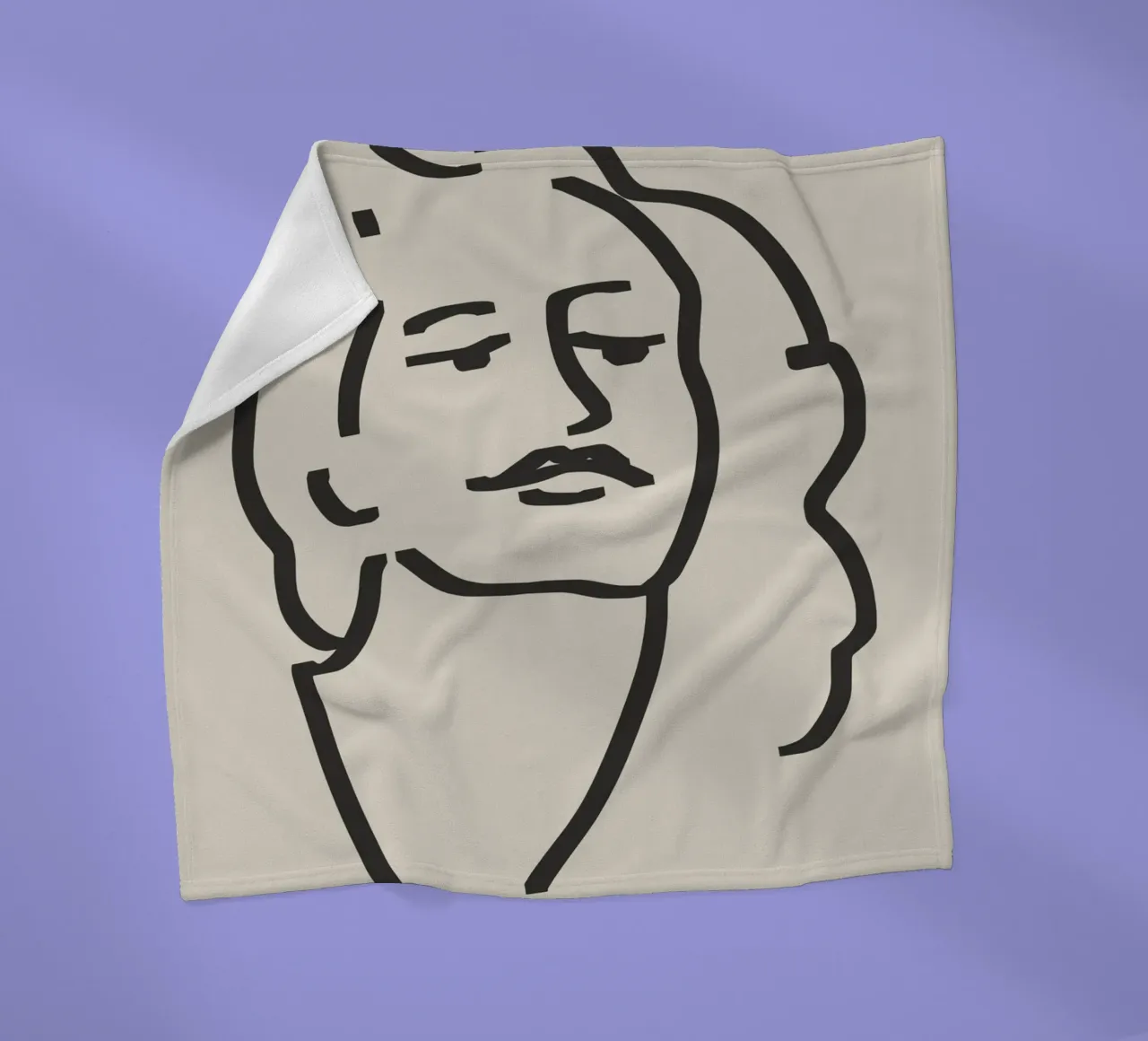 Ritratto candido in line art 11 coperta in pile da Little Dean