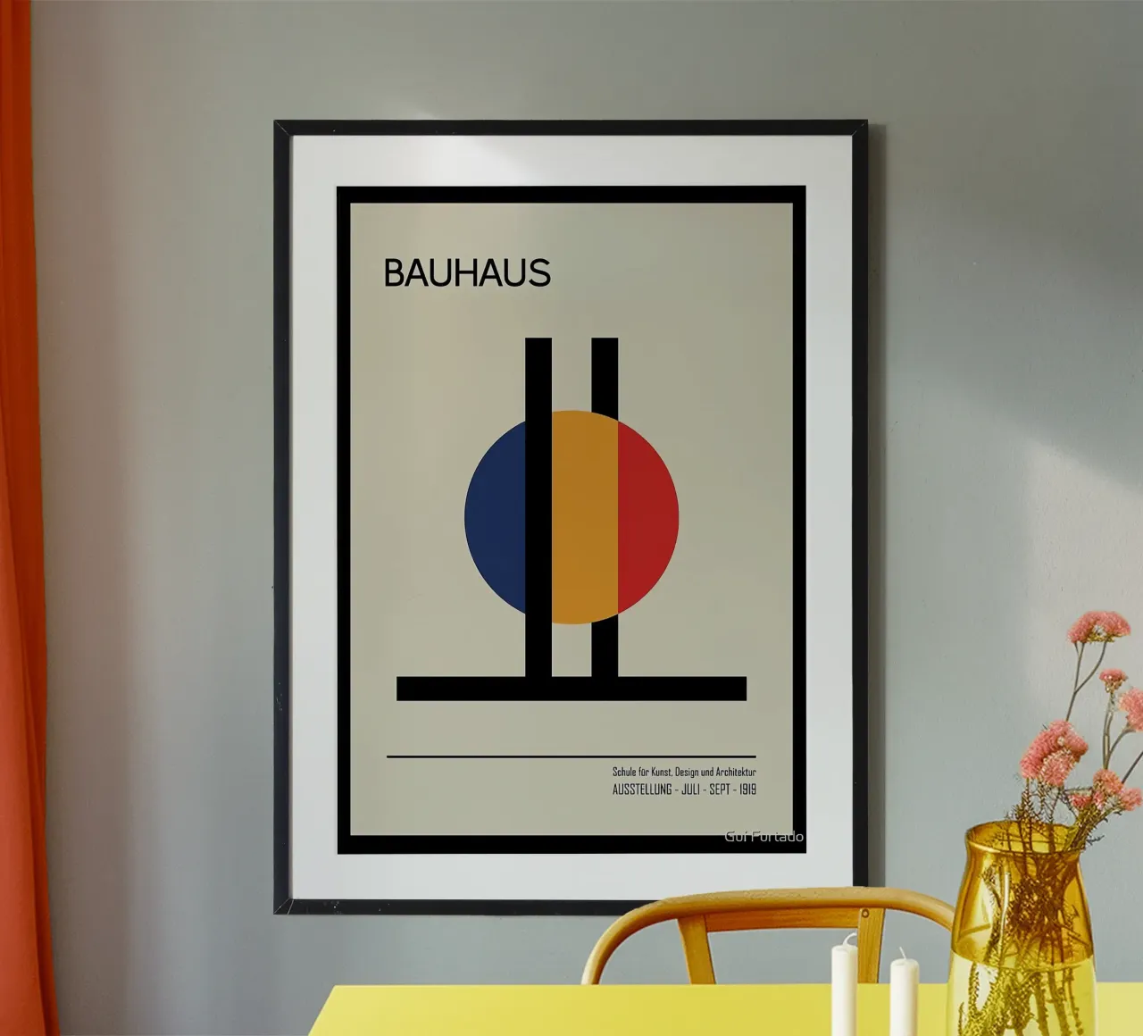Bauhaus poster with aluminum frame by Brooke