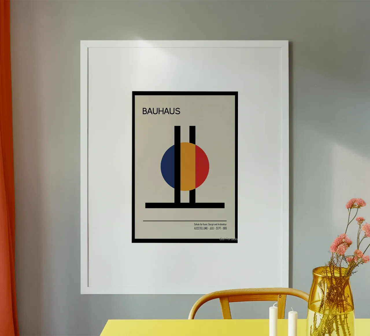 Bauhaus poster with aluminum frame by Brooke