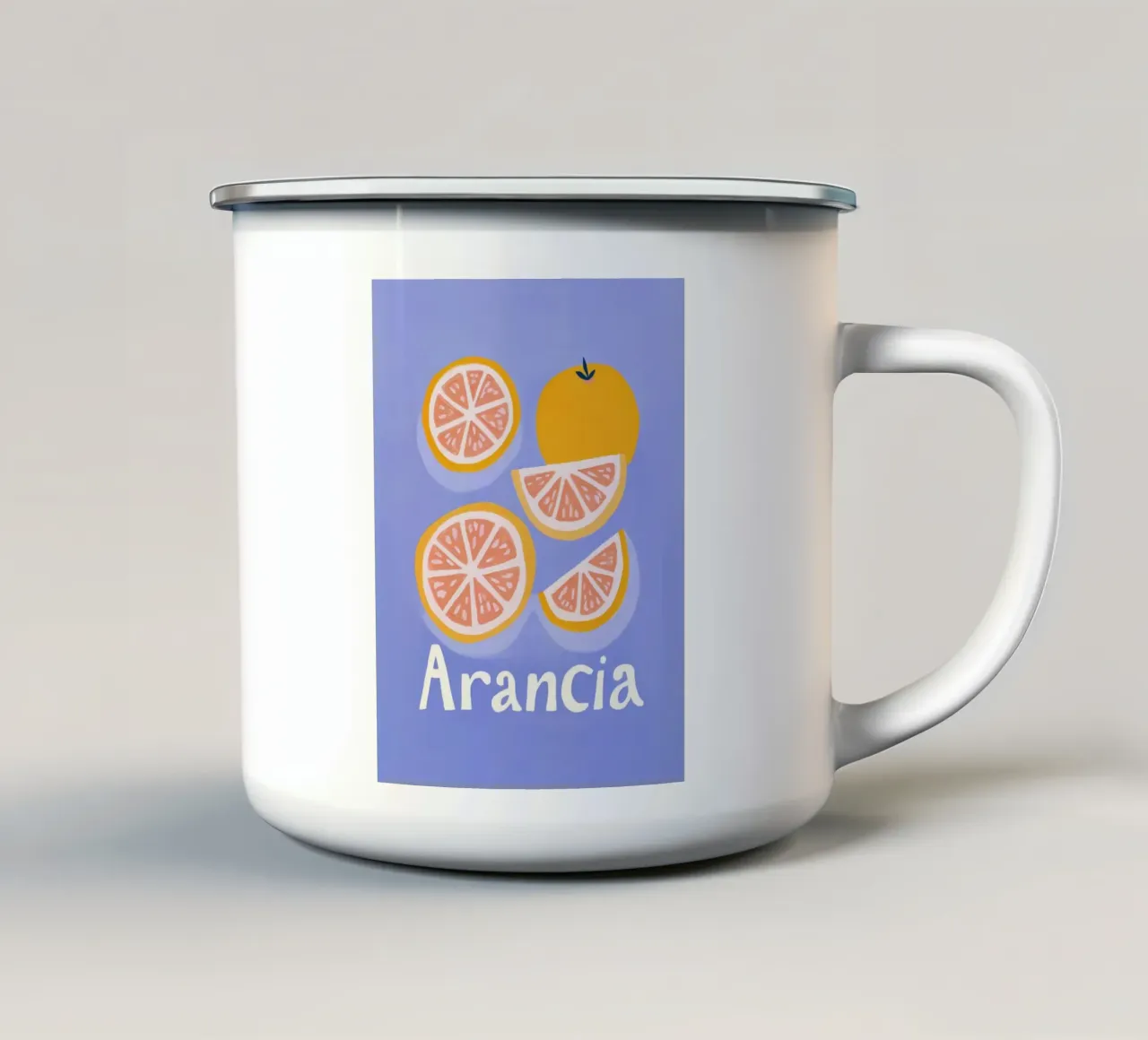 Arance per intenditori tazza in smalto da Carinaprint