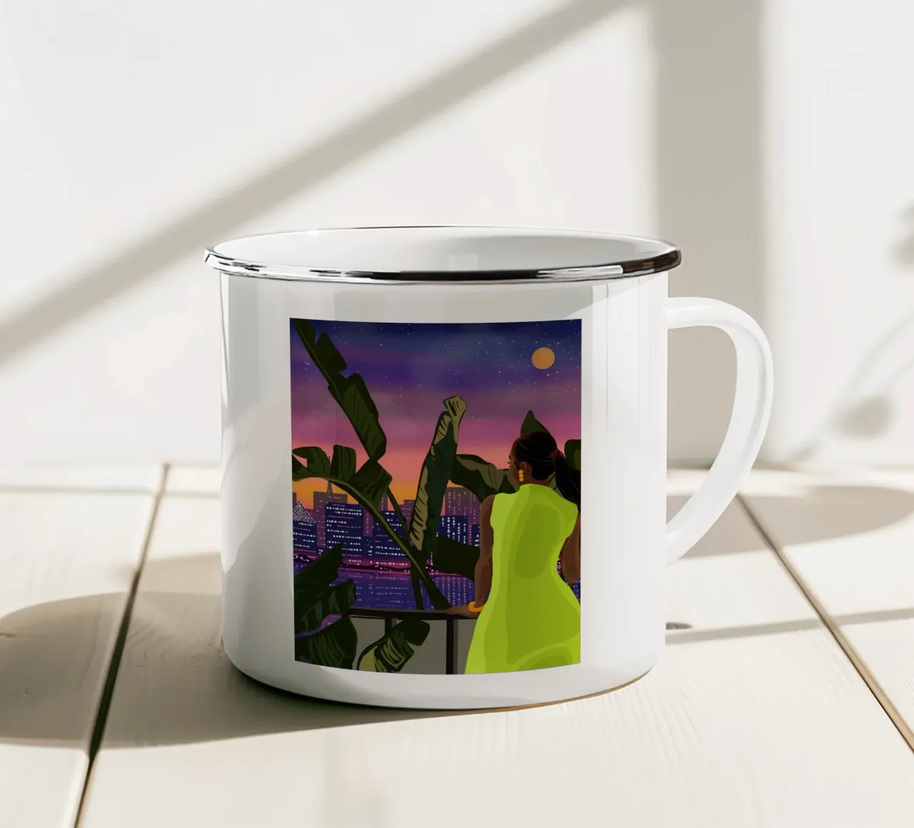 Tropicana tazza in smalto da Pretty Bird Studio