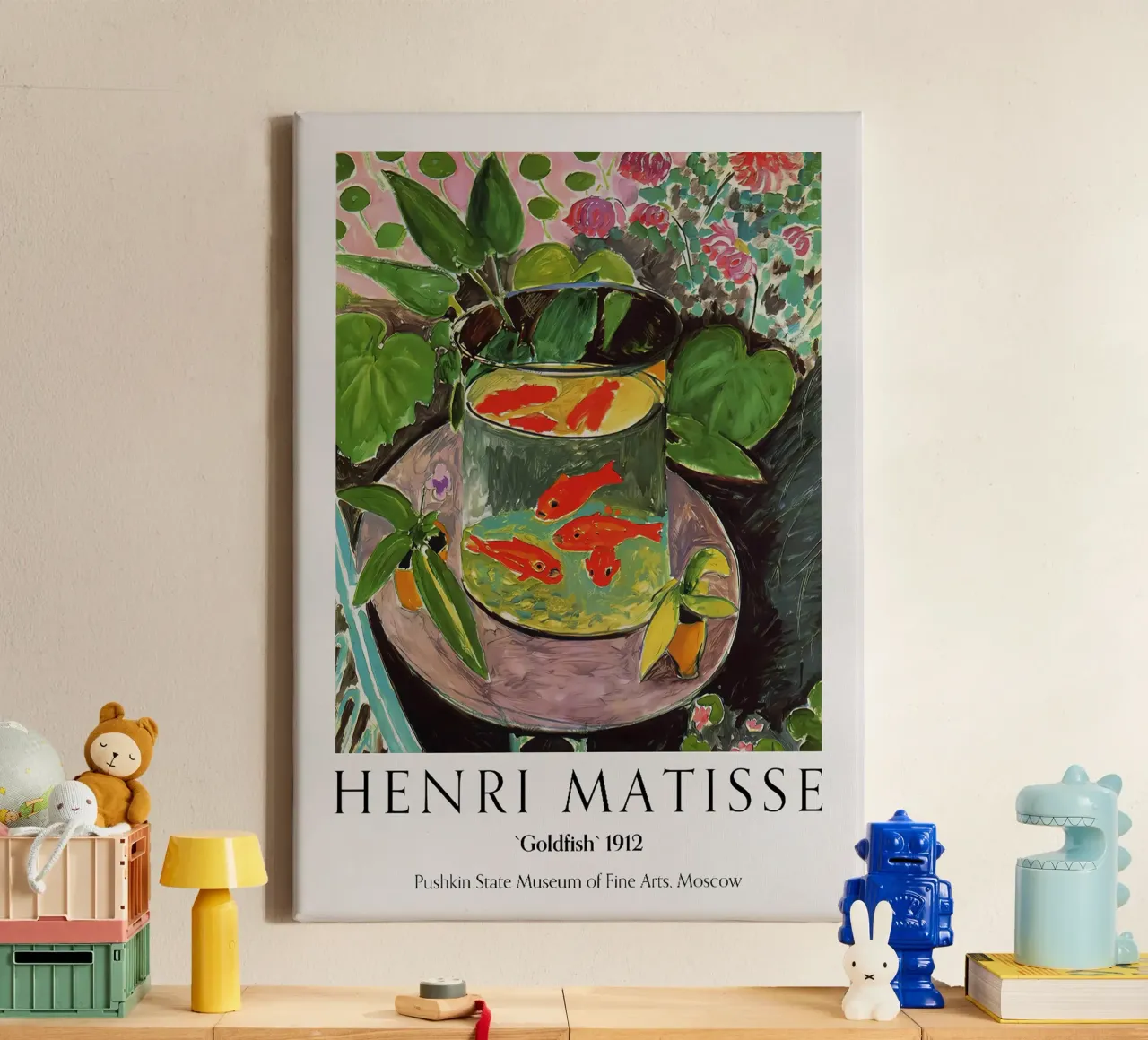 Goudvis canvas met Baklijst van Stev Shop