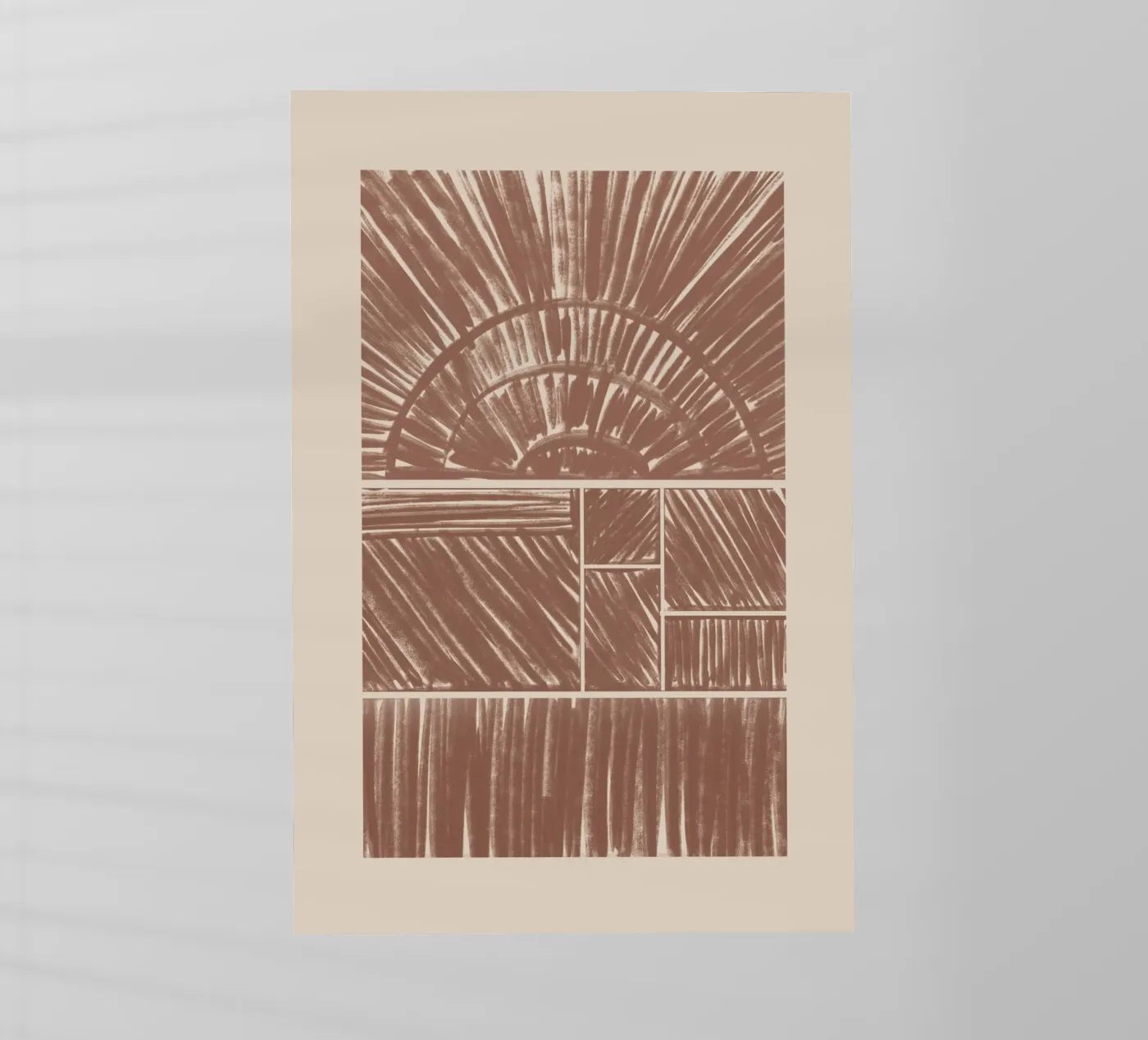 Motivo radiale astratto marrone pellicola backlit da Melloi Art Print