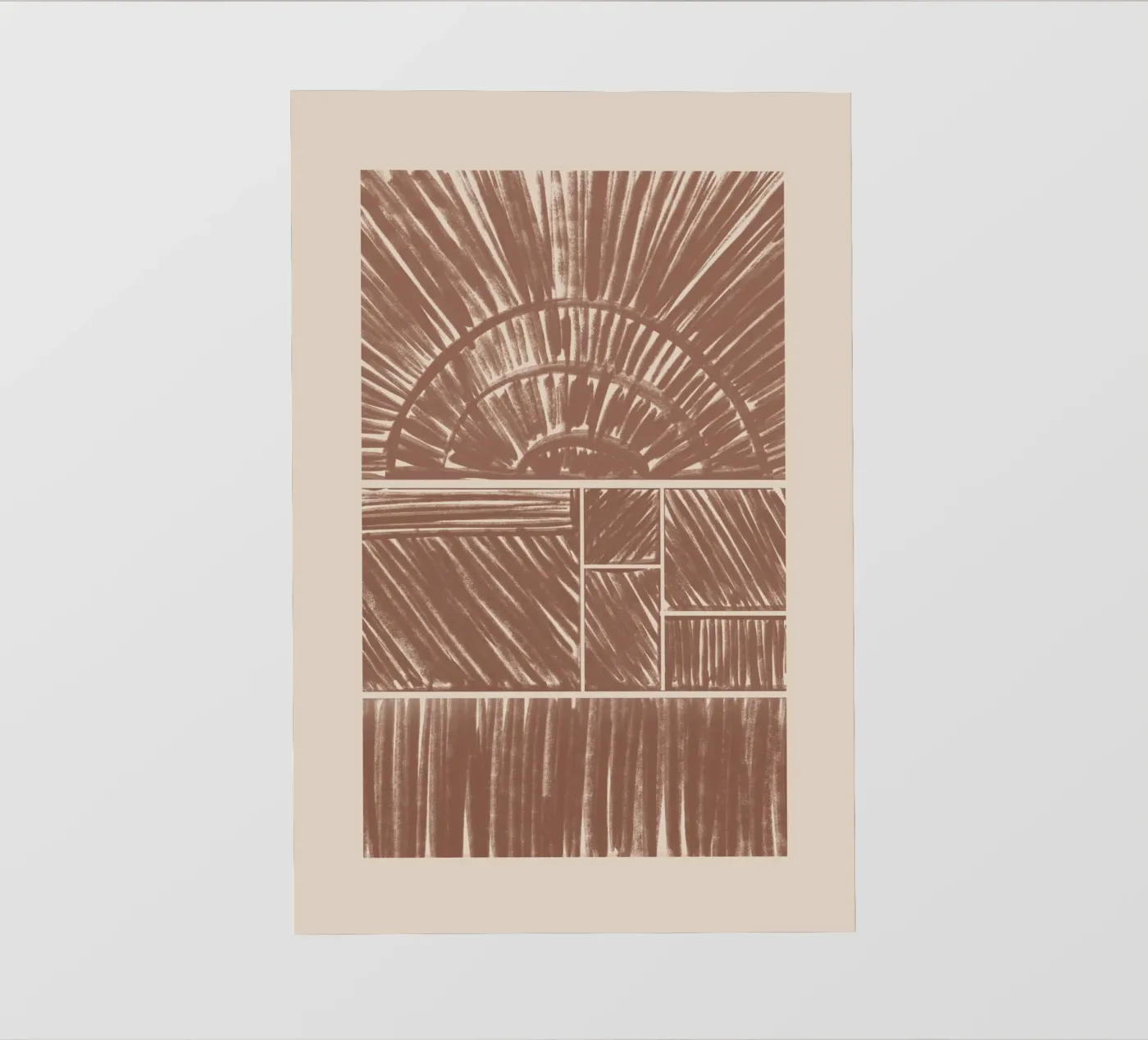 Motivo radiale astratto marrone pellicola backlit da Melloi Art Print
