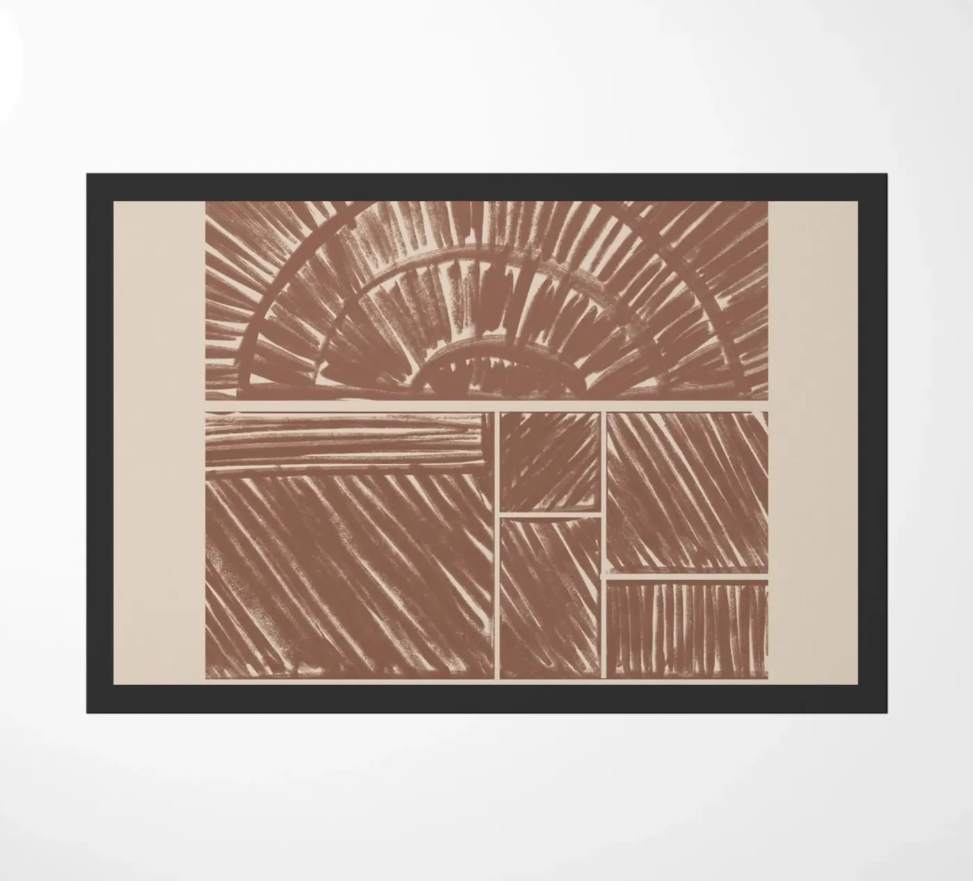 Abstract Brown Radial Pattern doormat by Melloi Art Print