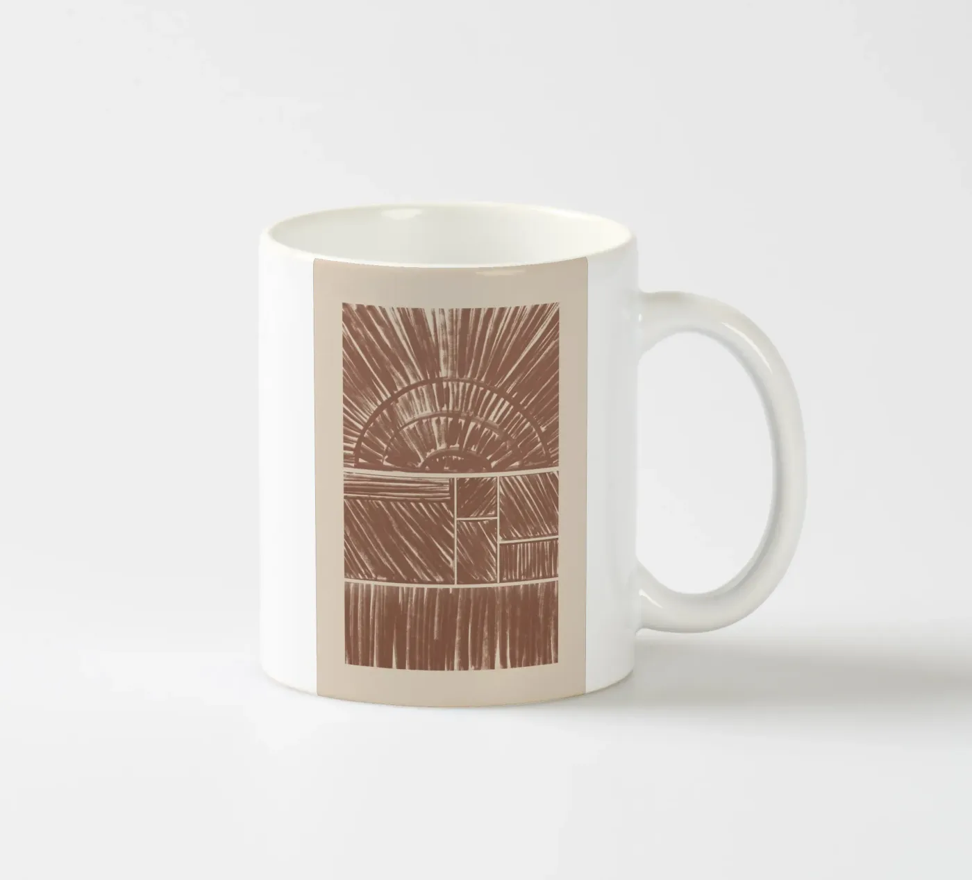 Abstract Brown Radial Pattern ceramic mug by Melloi Art Print