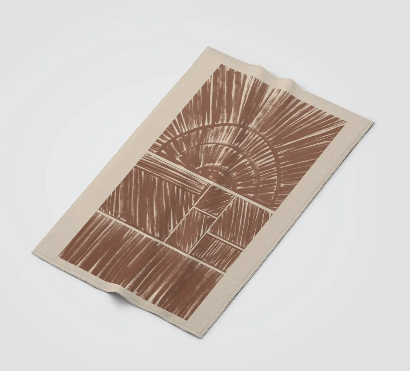 Abstraktes braunes Radial-Muster Fleecedecke von Melloi Art Print