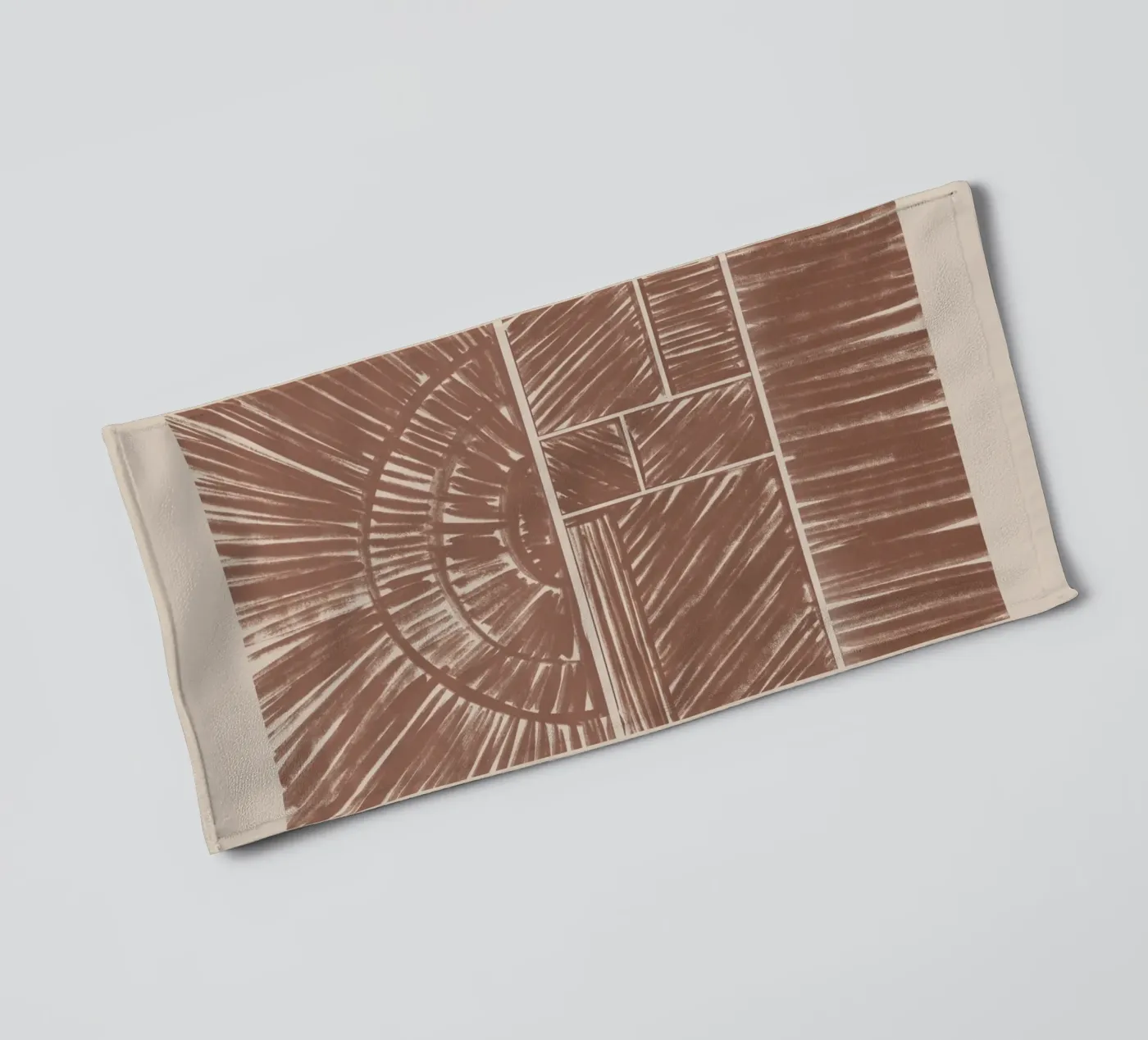 Abstract Brown Radial Pattern towel by Melloi Art Print