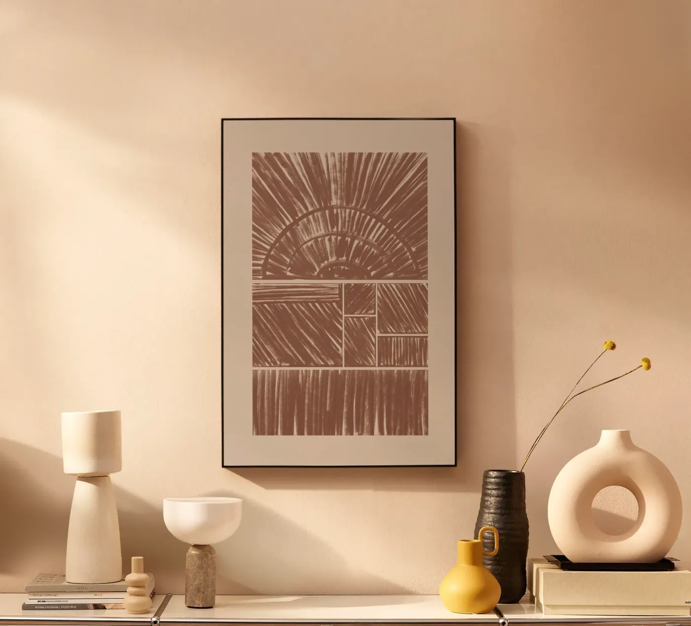 Abstract Brown Radial Pattern forex plate by Melloi Art Print