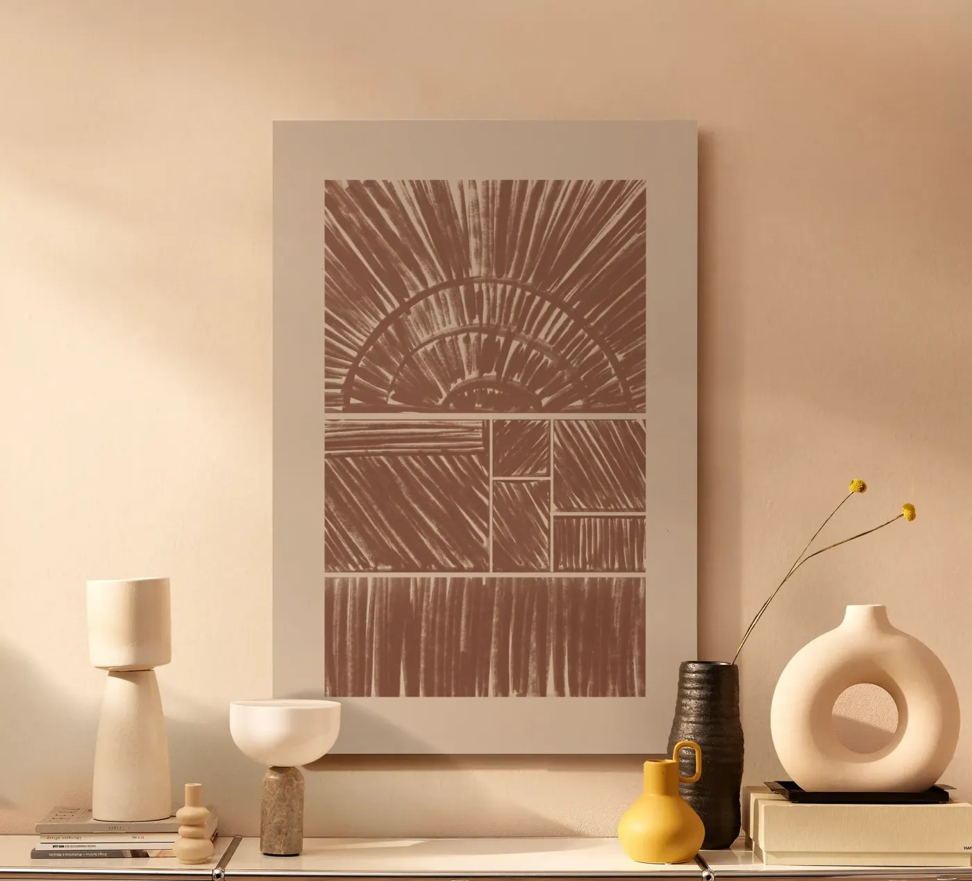 Abstract Brown Radial Pattern forex plate by Melloi Art Print