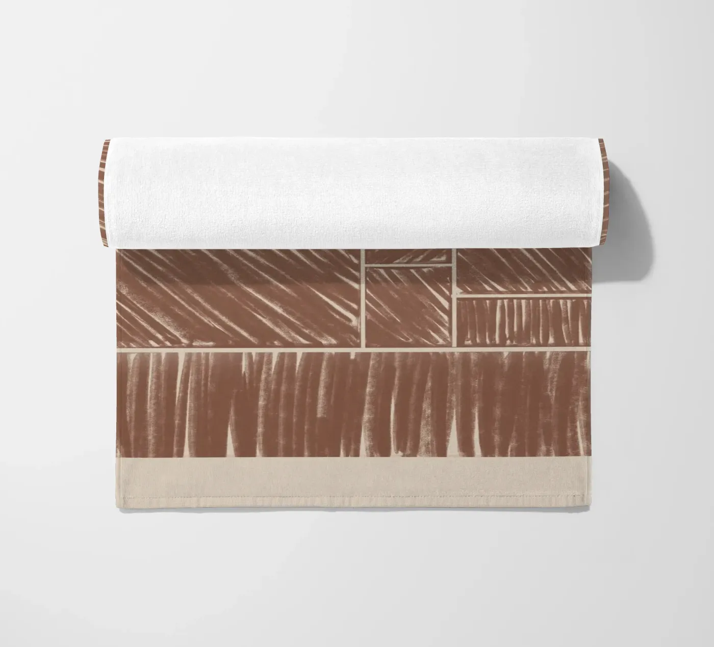 Abstract bruin radiaal patroon strandhanddoek van Melloi Art Print