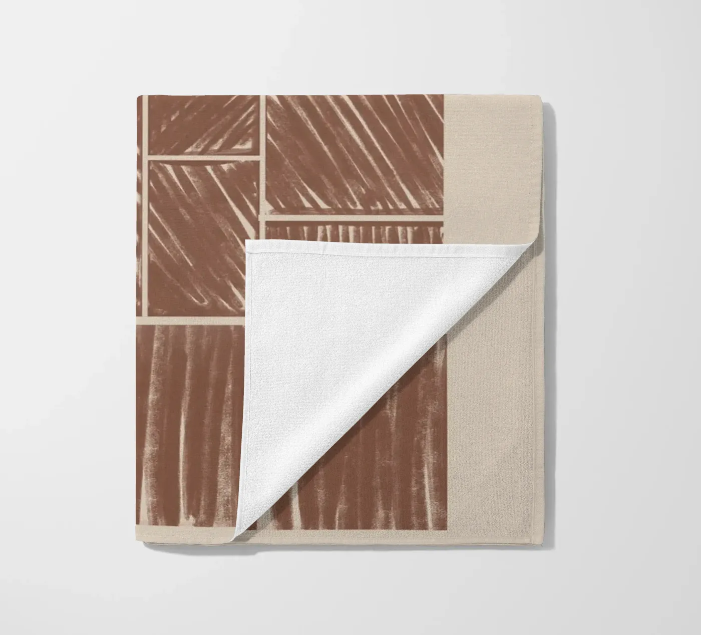 Abstract bruin radiaal patroon strandhanddoek van Melloi Art Print