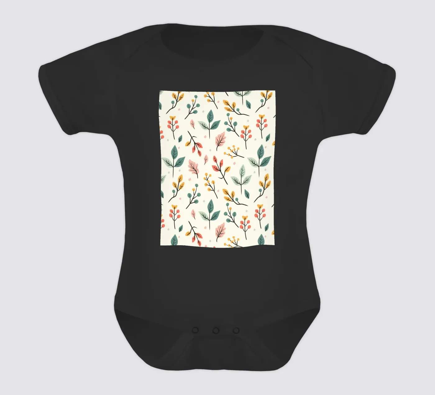 Botanisch gezoem babyrompertje korte mouwen van Kintsugi99