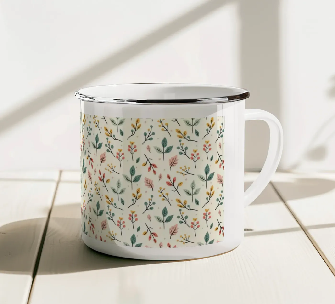 Botanic Buzz enamel mug by Kintsugi99