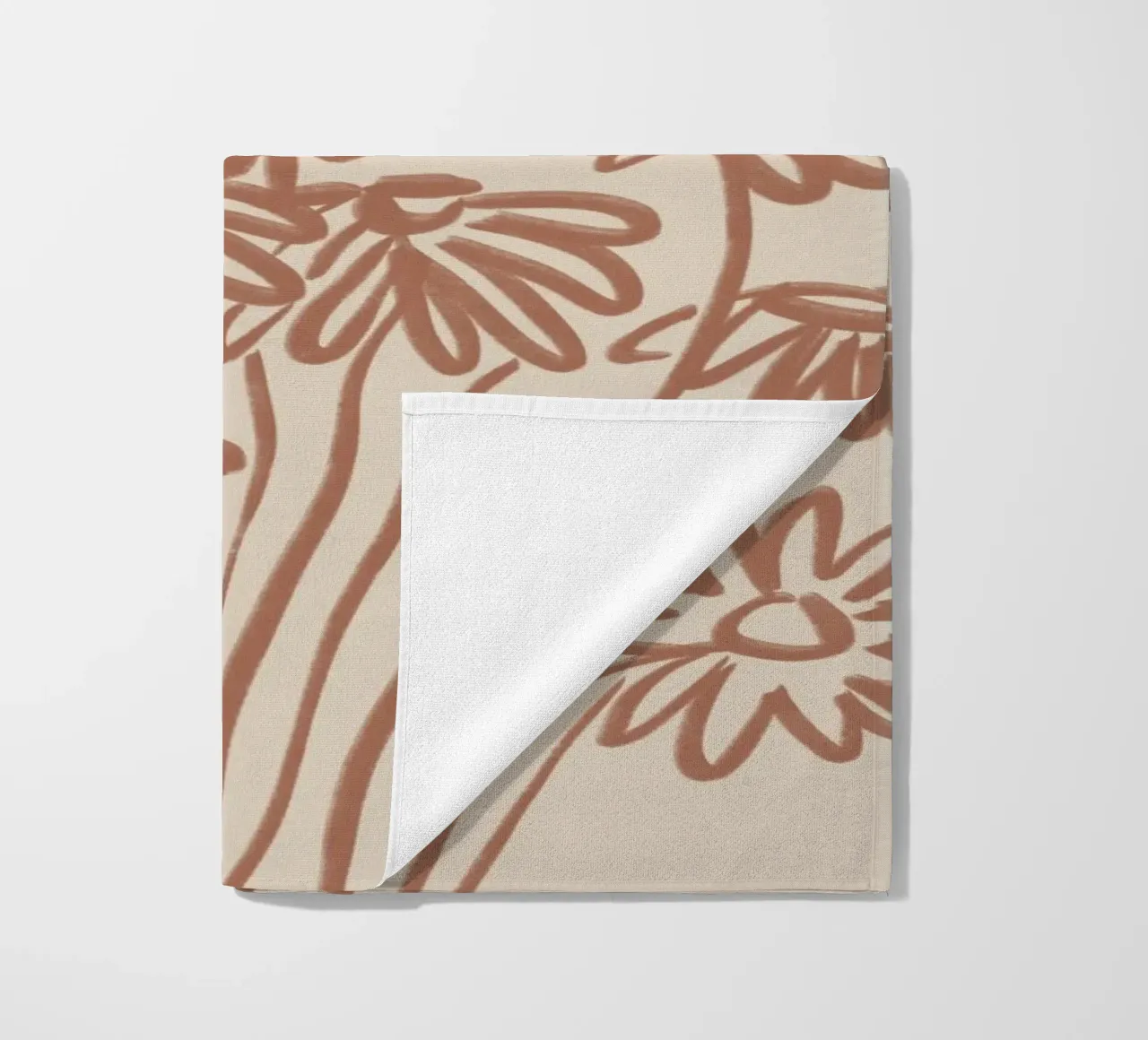 Minimalist Daisy Bunch Line Art beach towel by Melloi Art Print