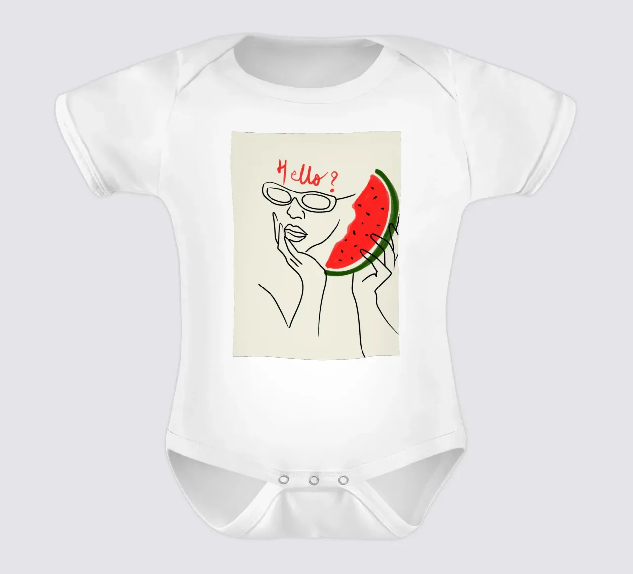 Hello? Watermelon Calling! babyrompertje korte mouwen van Kintsugi99