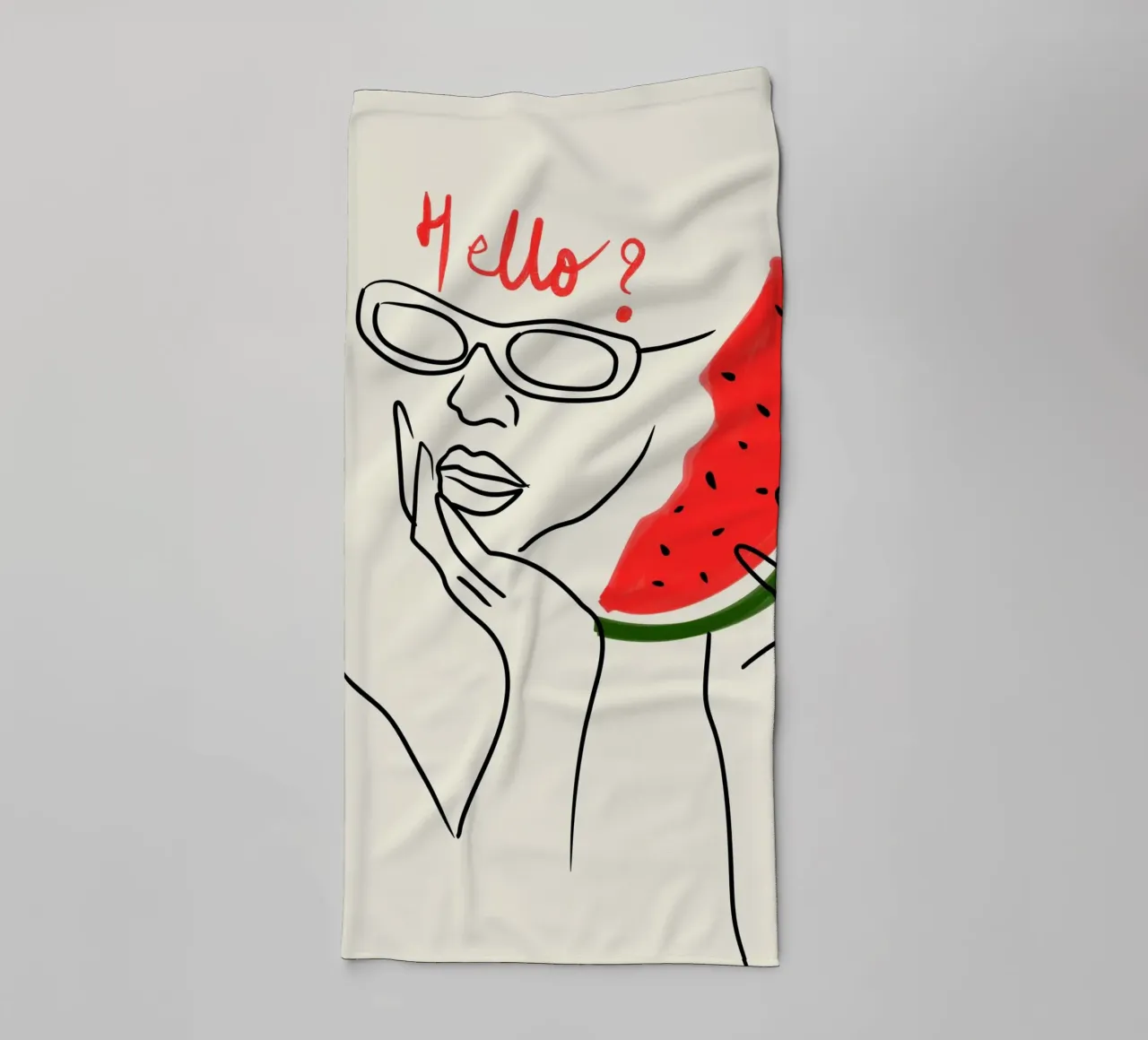 Hello? Watermelon Calling! badhanddoek van Kintsugi99