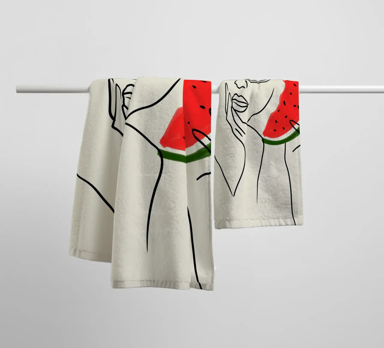 Hello? Watermelon Calling! badhanddoek van Kintsugi99