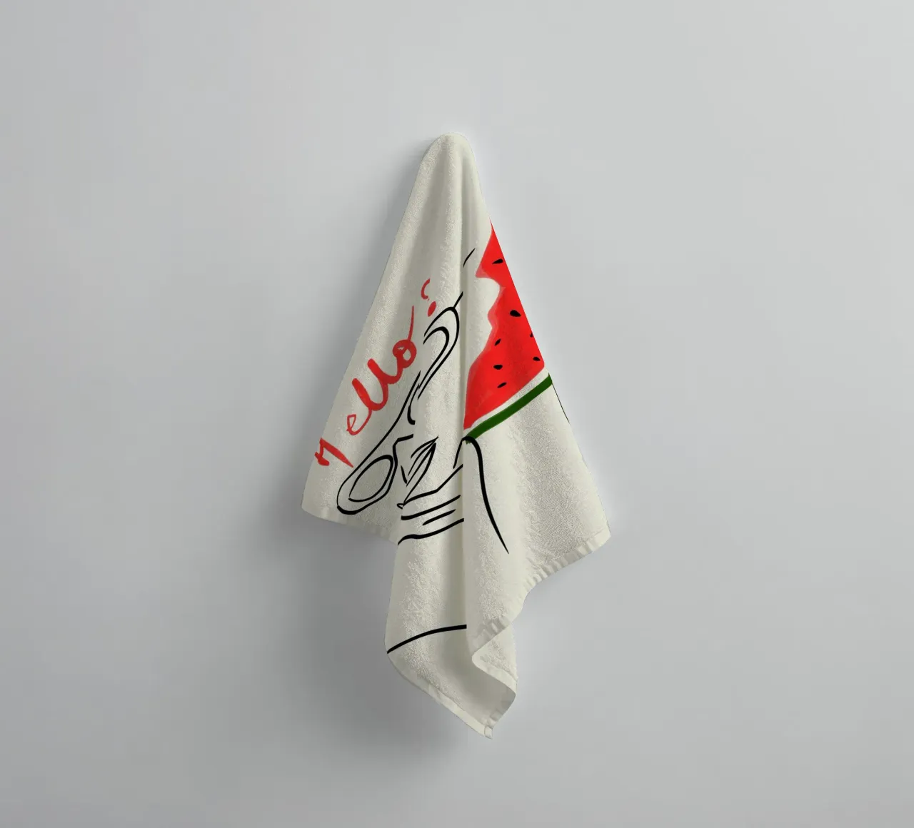 Hello? Watermelon Calling! badhanddoek van Kintsugi99