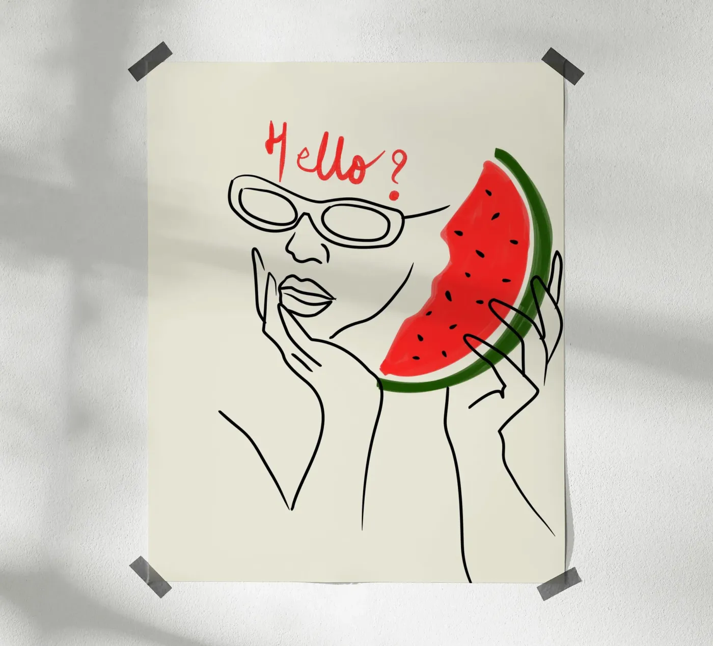 Hello? Watermelon Calling! poster van Kintsugi99