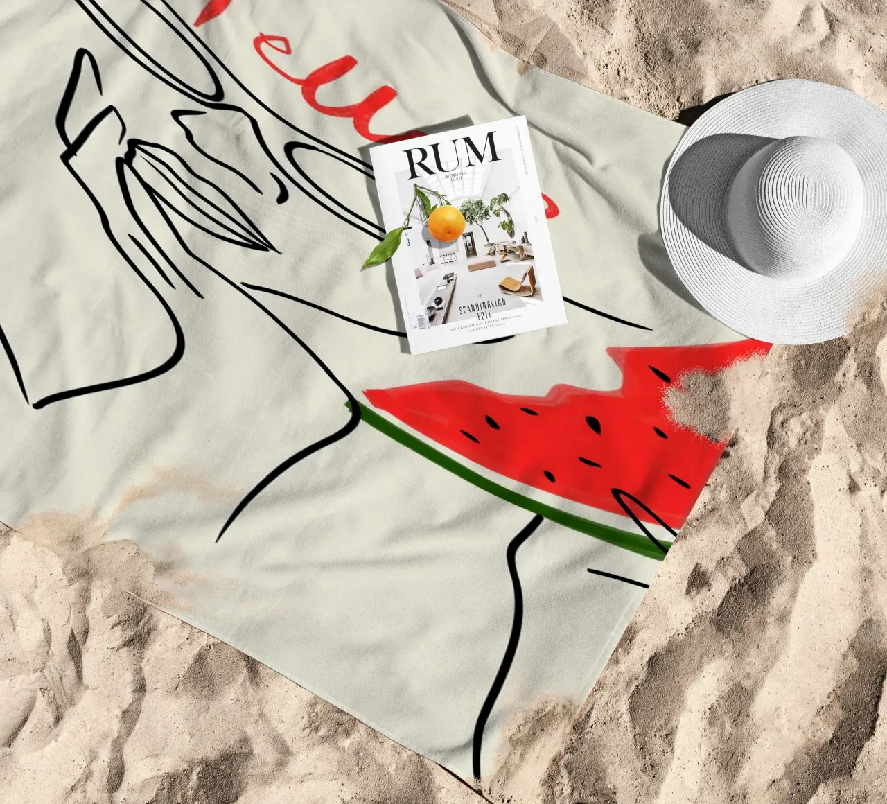 Pronto? L'anguria chiama! telo mare da Kintsugi99