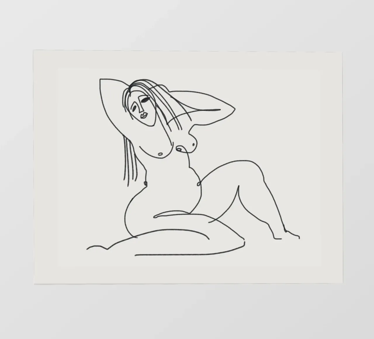 Line art seduta nuda telo in pvc da Little Dean