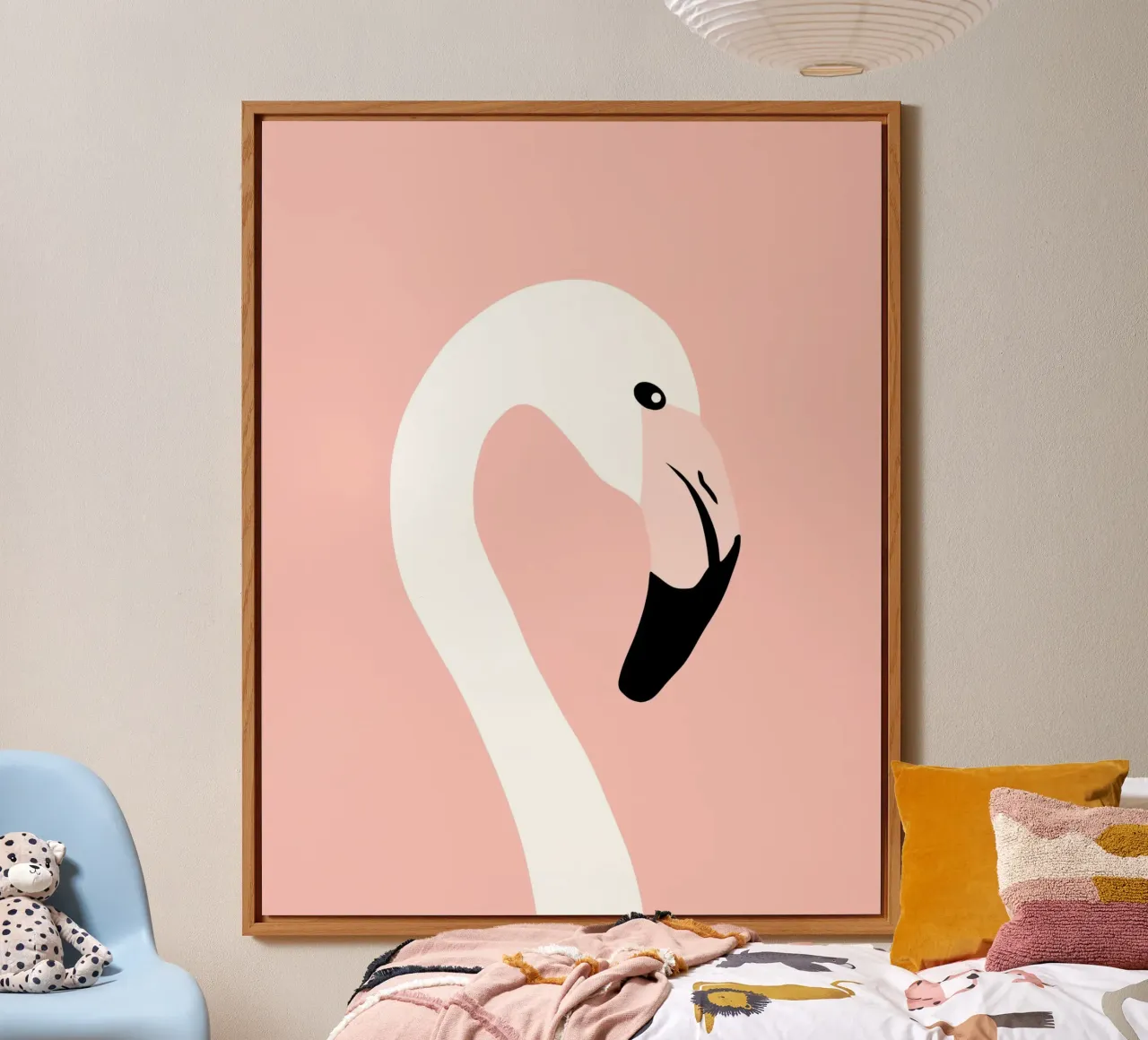 Kindergartentier - Flamingo Alu-Dibond von Little Dean
