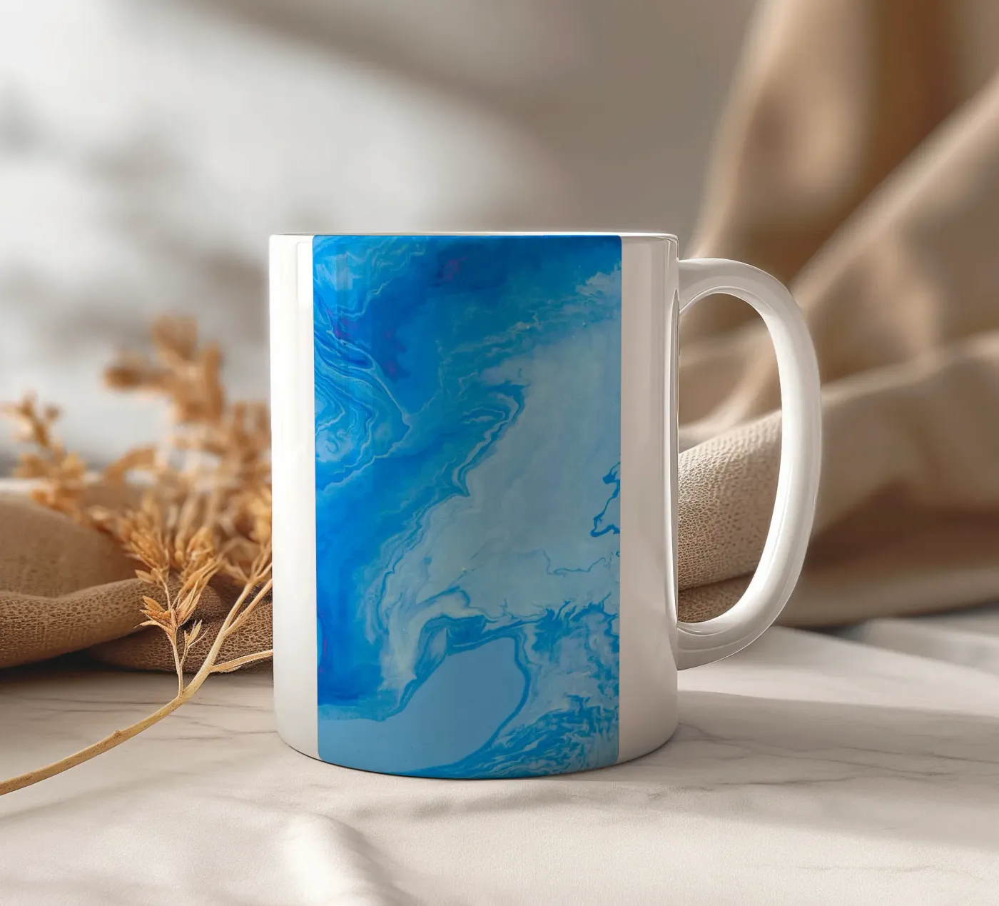 swirl waves ceramic mug by Bleu