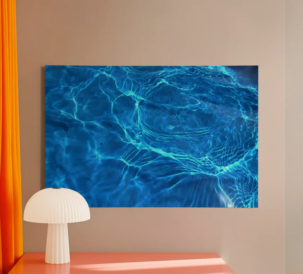 Wellen plätschern Leinwand mit Schattenfugenrahmen von Bleu