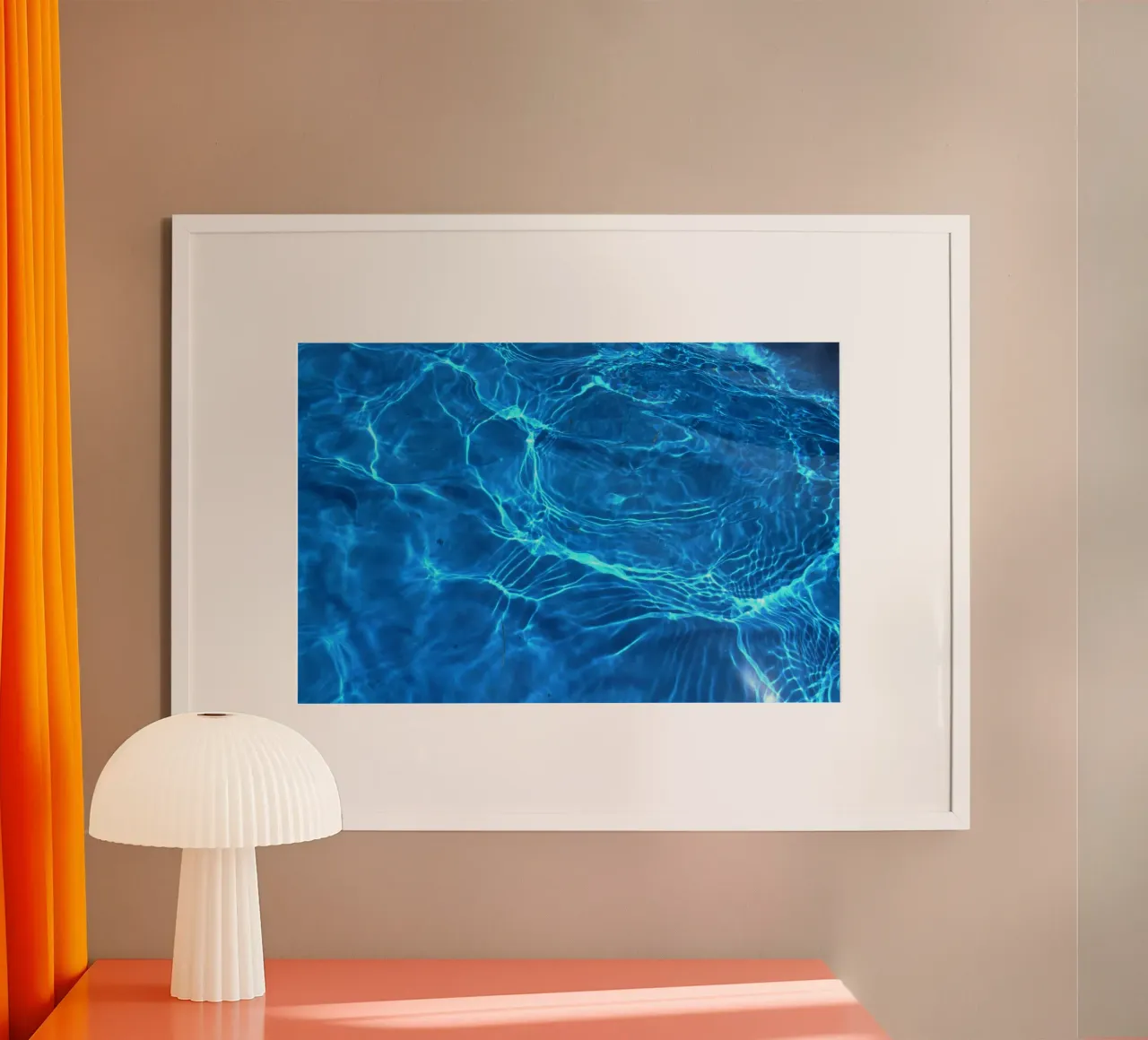 onde increspature poster con telaio in legno da Bleu