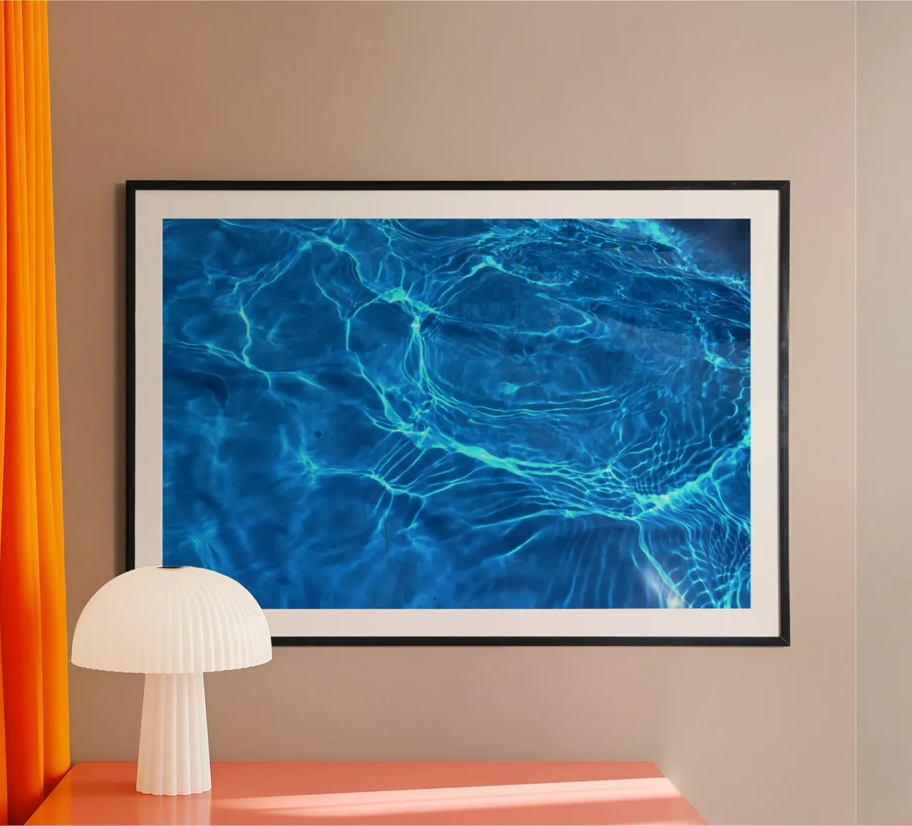 onde increspature poster con telaio in legno da Bleu